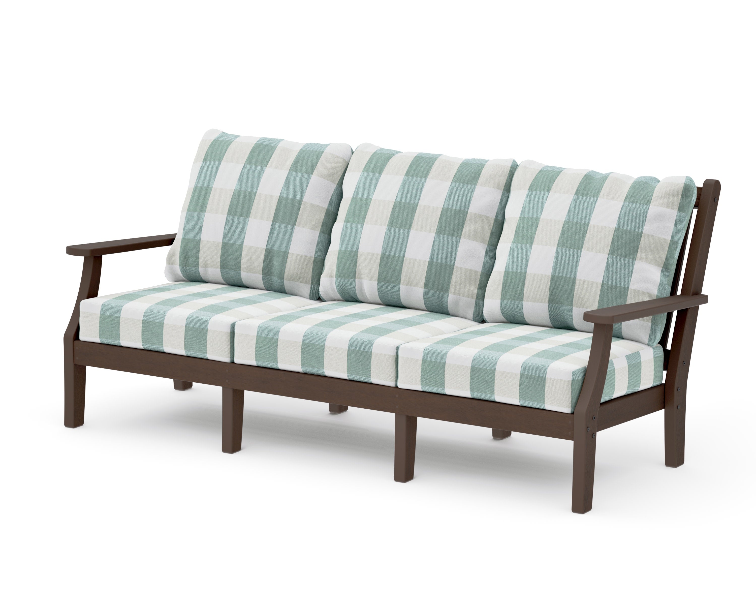 Wovendale Deep Seating Sofa in Kona / Buffalo Plaid Glacier Spa