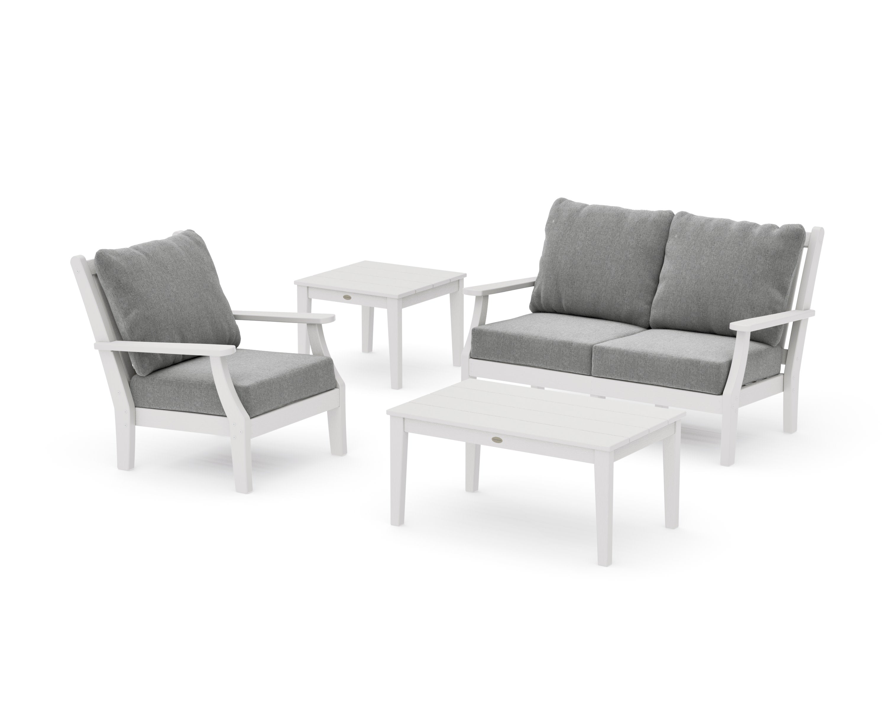 Wovendale 4-Piece Deep Seating Set in Vintage White / Grey Mist