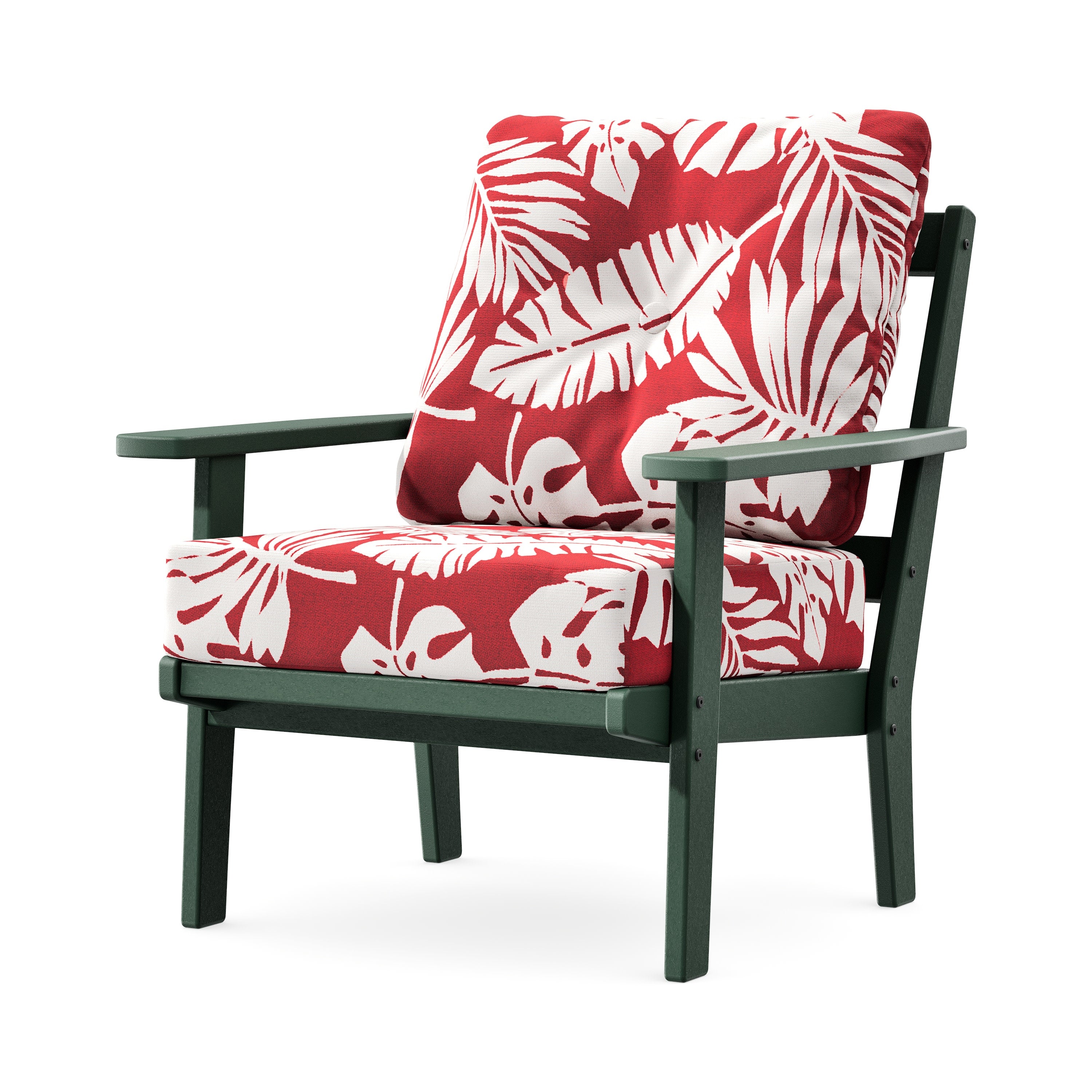 Prairie Deep Seating Chair in Green / Leaf Crimson