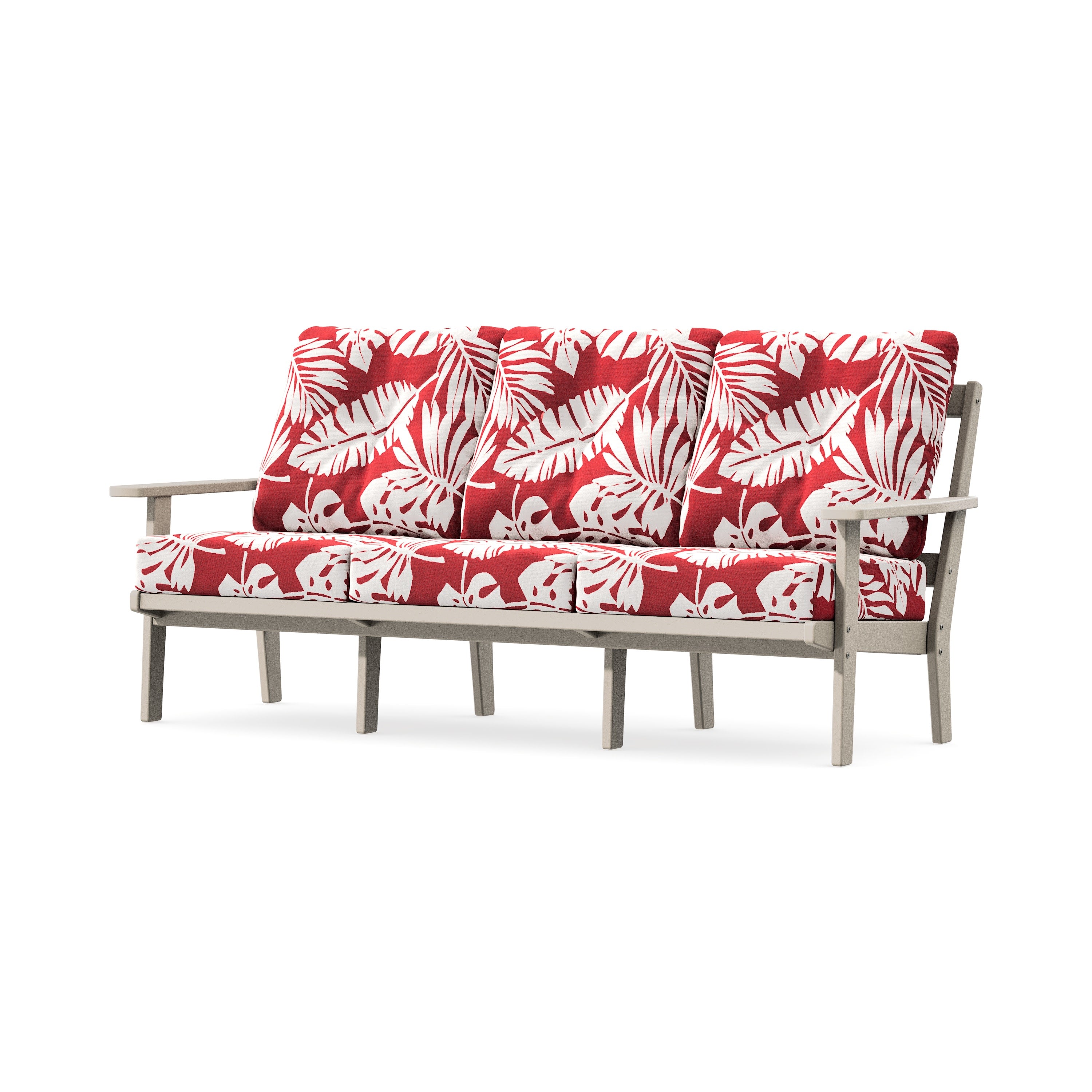 PrairieDeep Seating Sofa in Sand / Leaf Crimson