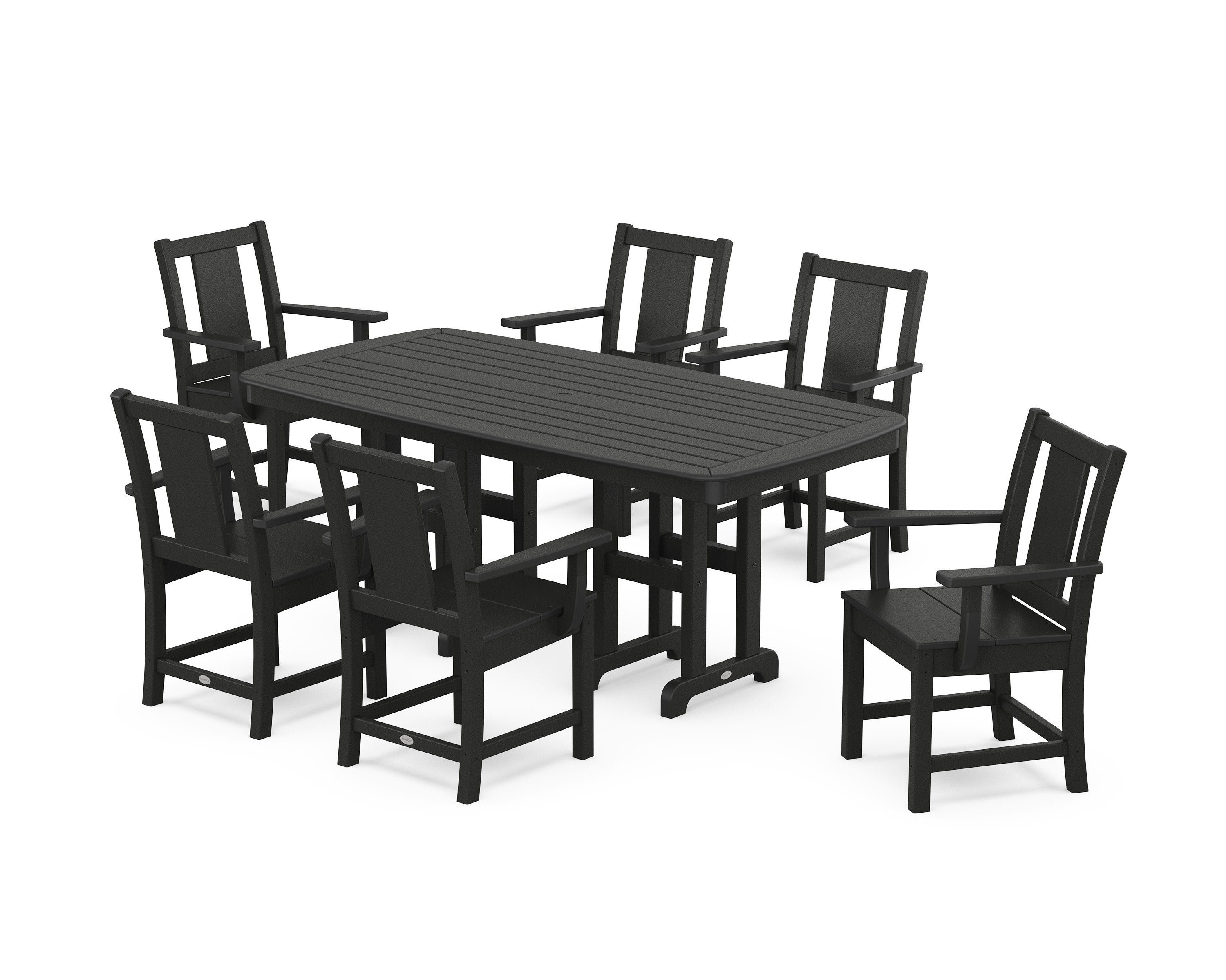 Prairie Arm Chair 7-Piece Dining Set in Black