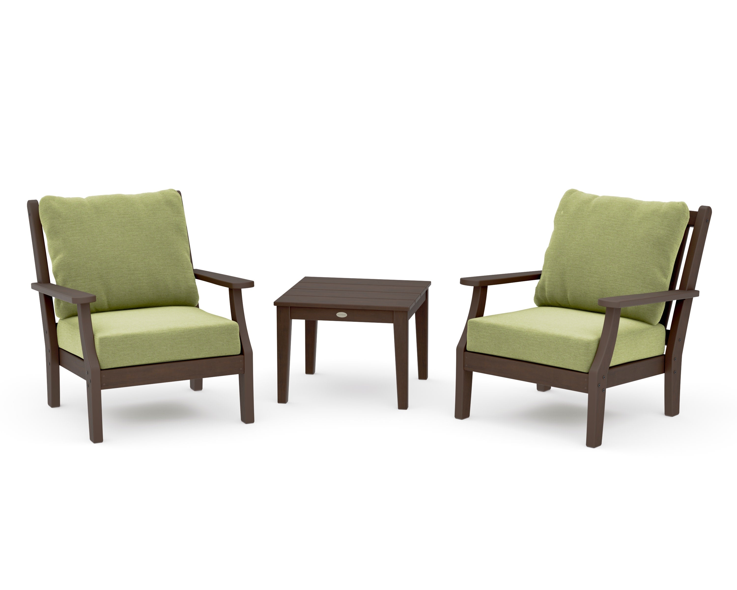 Wovendale 3-Piece Deep Seating Set in Kona / Chartreuse Boucle