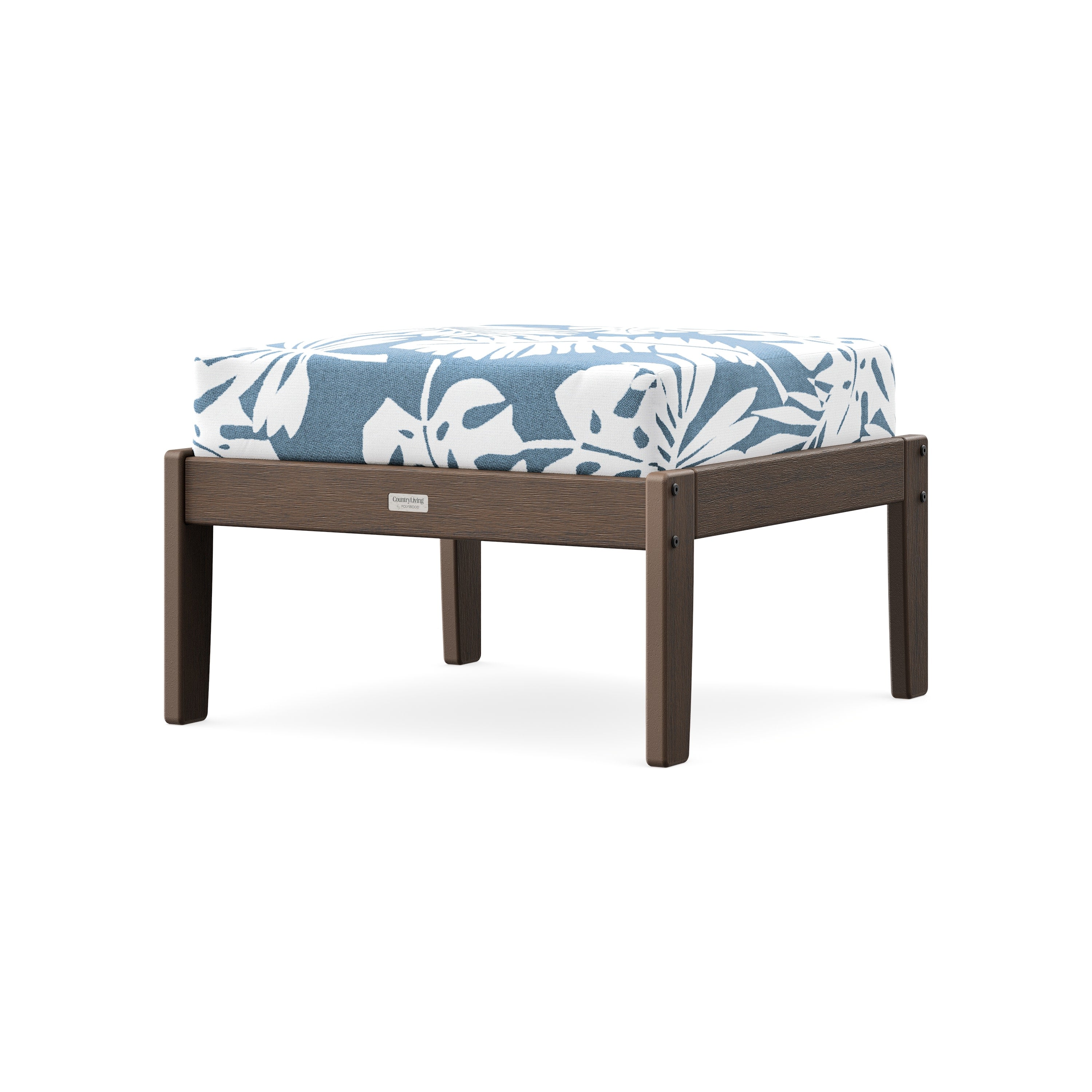 Cottage Deep Seating Ottoman in Kona / Leaf Sky Blue