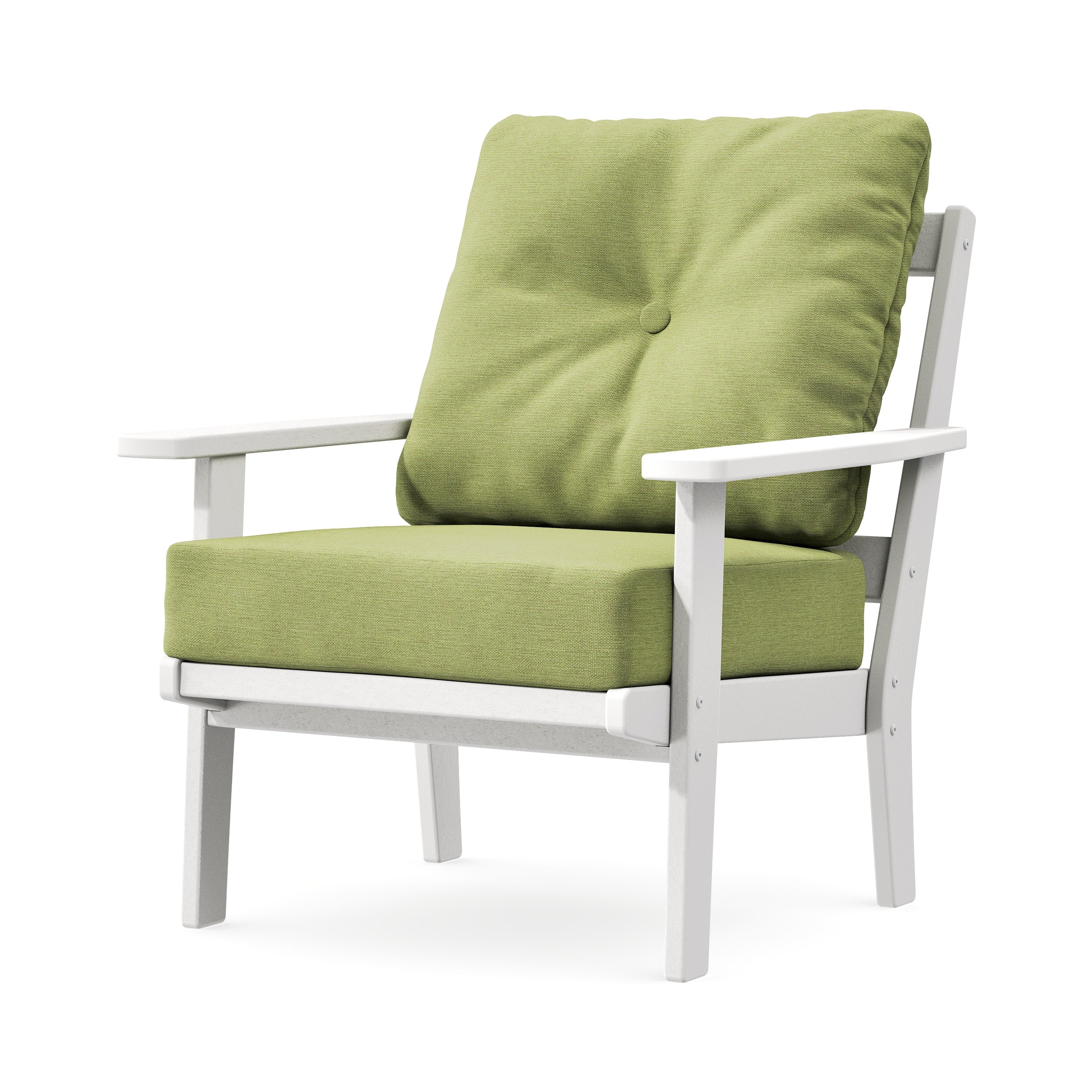 Prairie Deep Seating Chair in White / Chartreuse Boucle