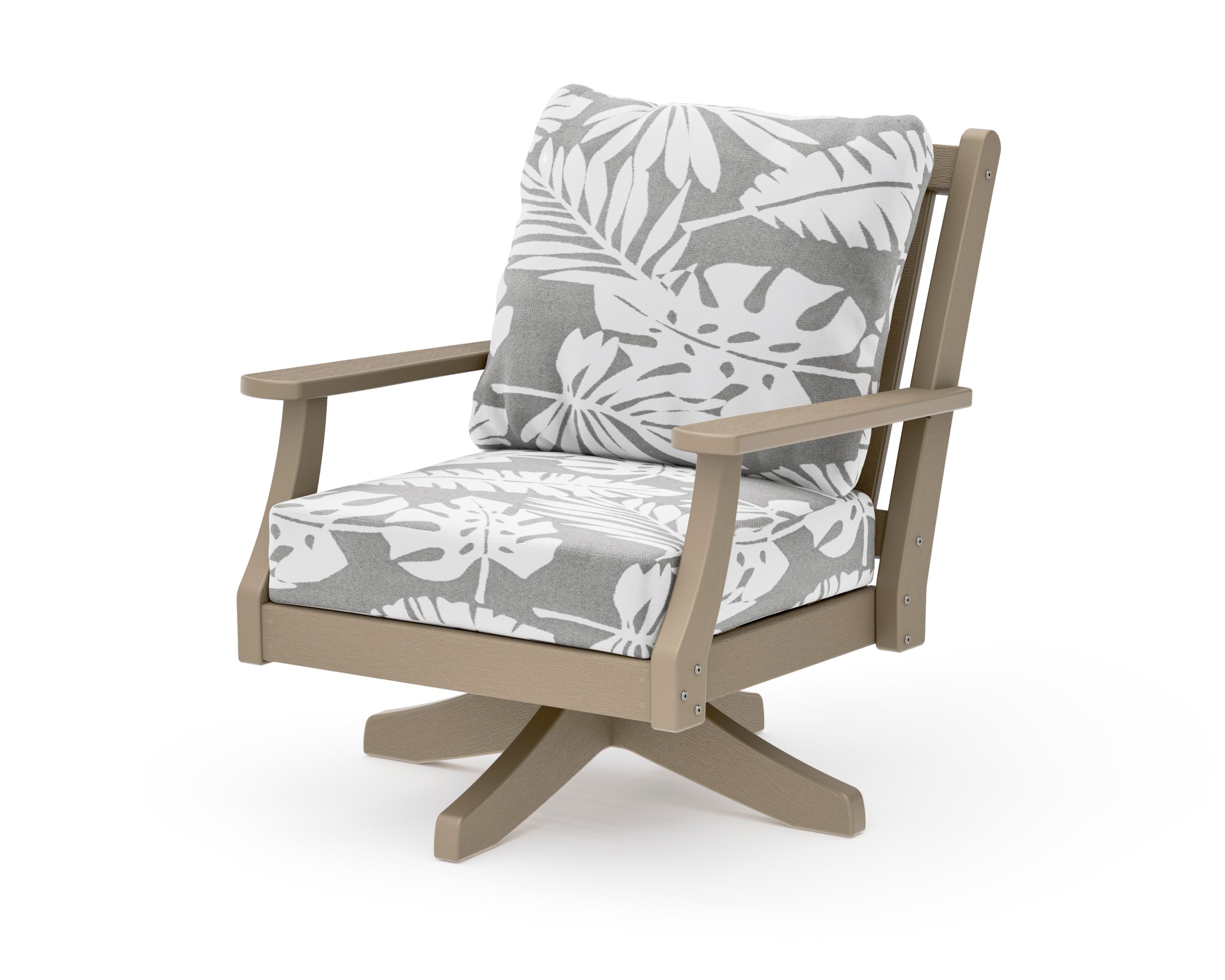 Wovendale Deep Seating Swivel Chair in Vintage Sahara / Leaf Grey Mist