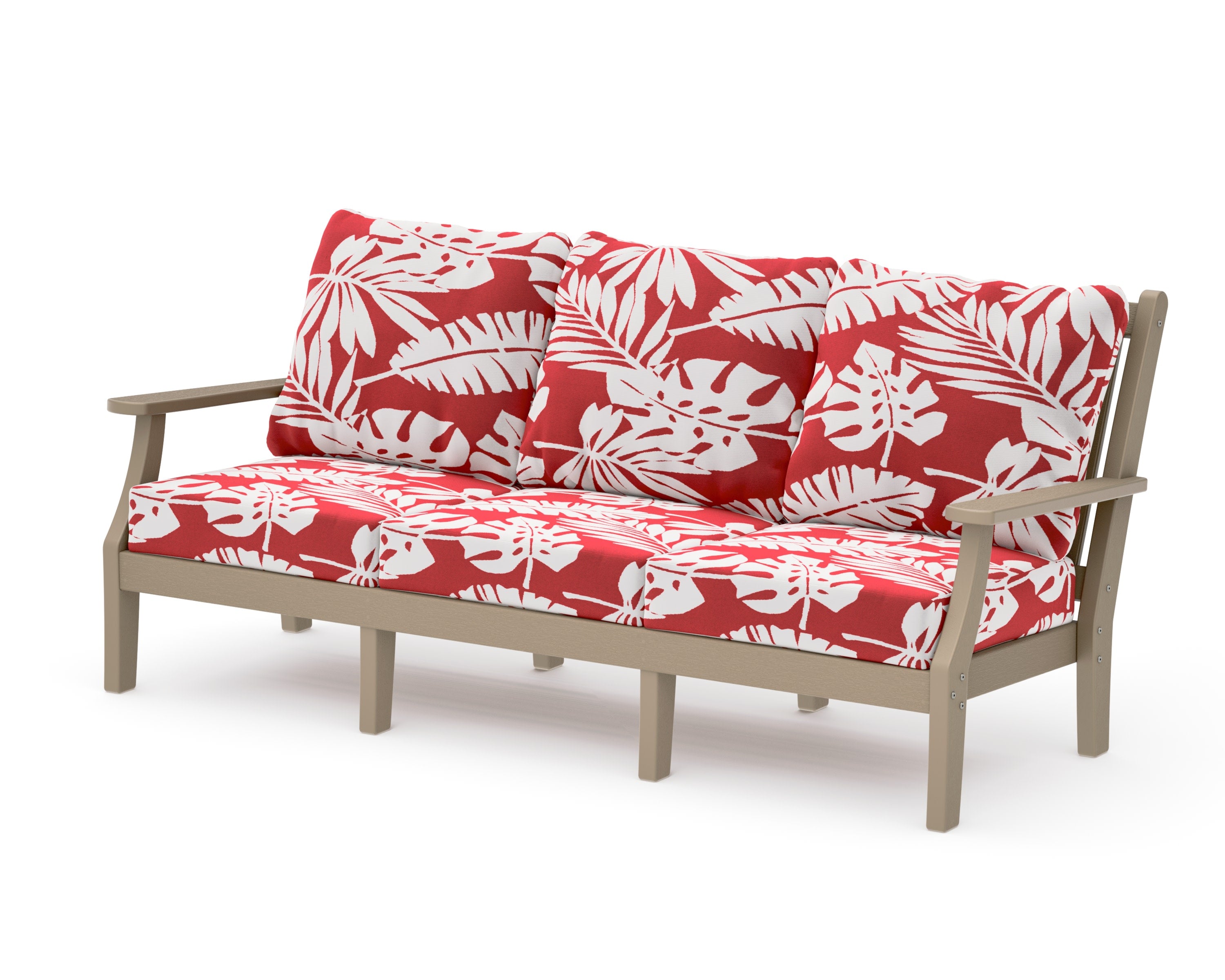 Wovendale Deep Seating Sofa in Vintage Sahara / Leaf Crimson