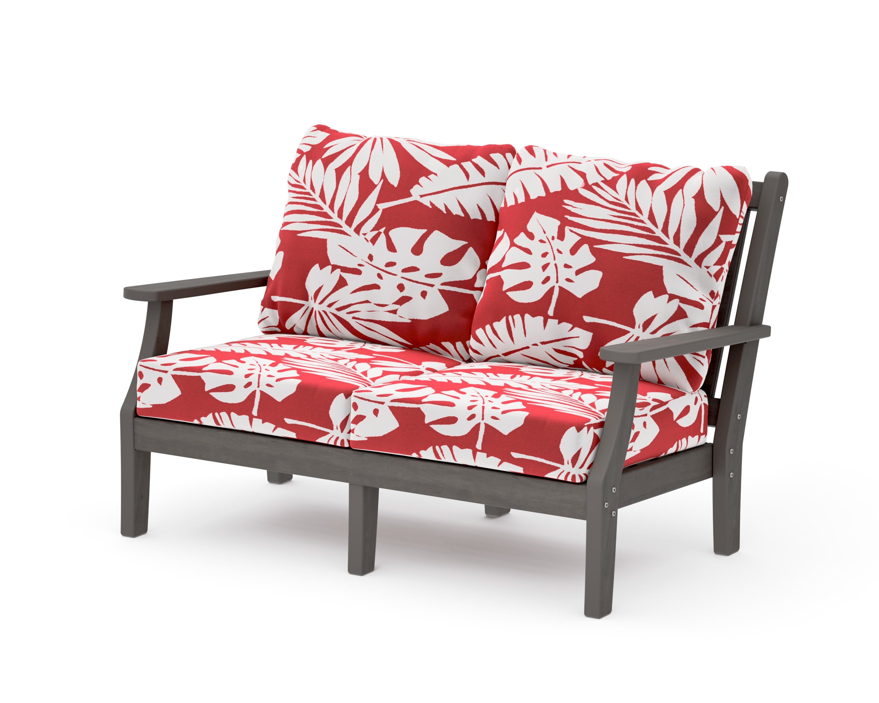 Wovendale Deep Seating Loveseat in Driftwood / Leaf Crimson