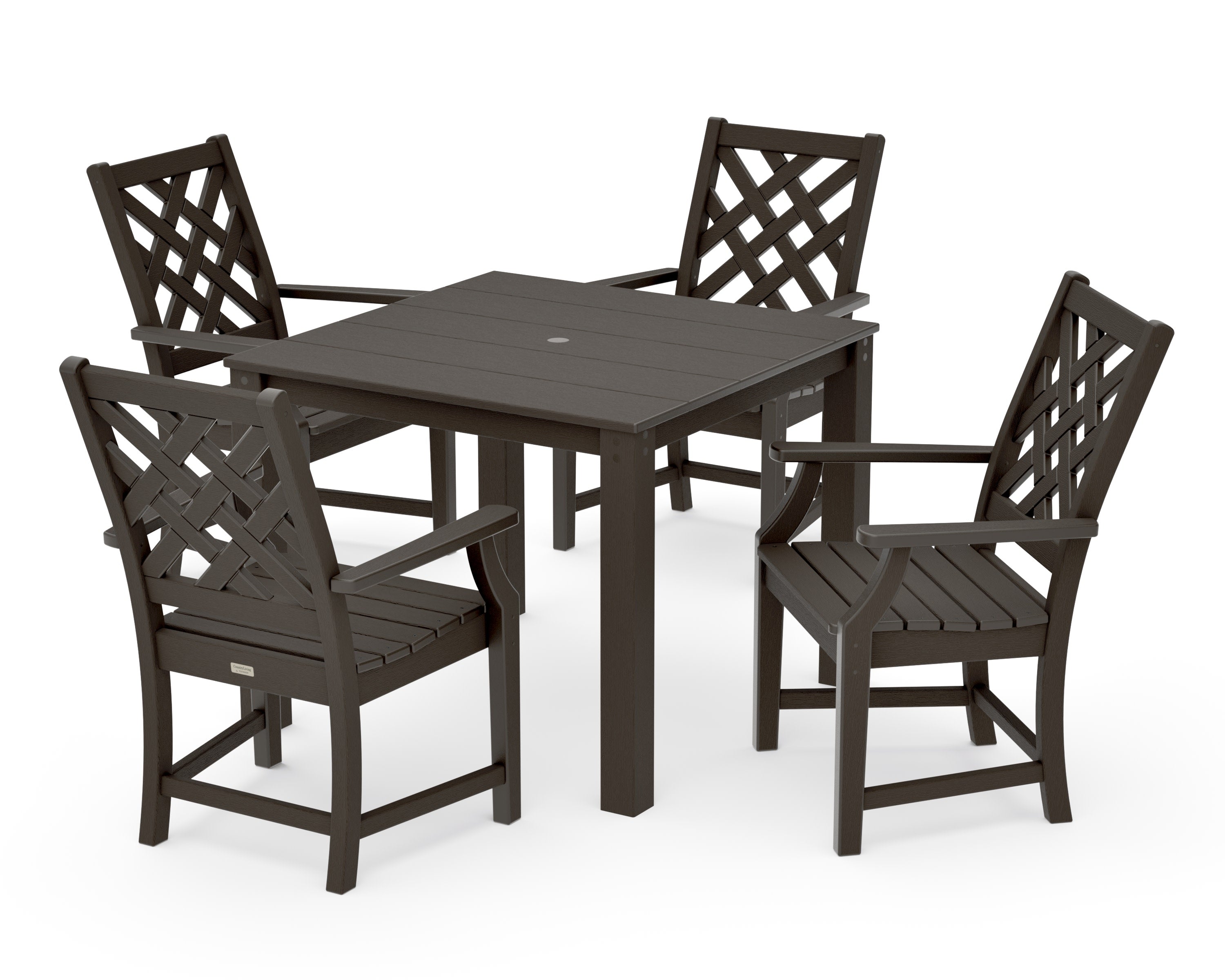 Wovendale 5-Piece Parsons Dining Set in Vintage Coffee