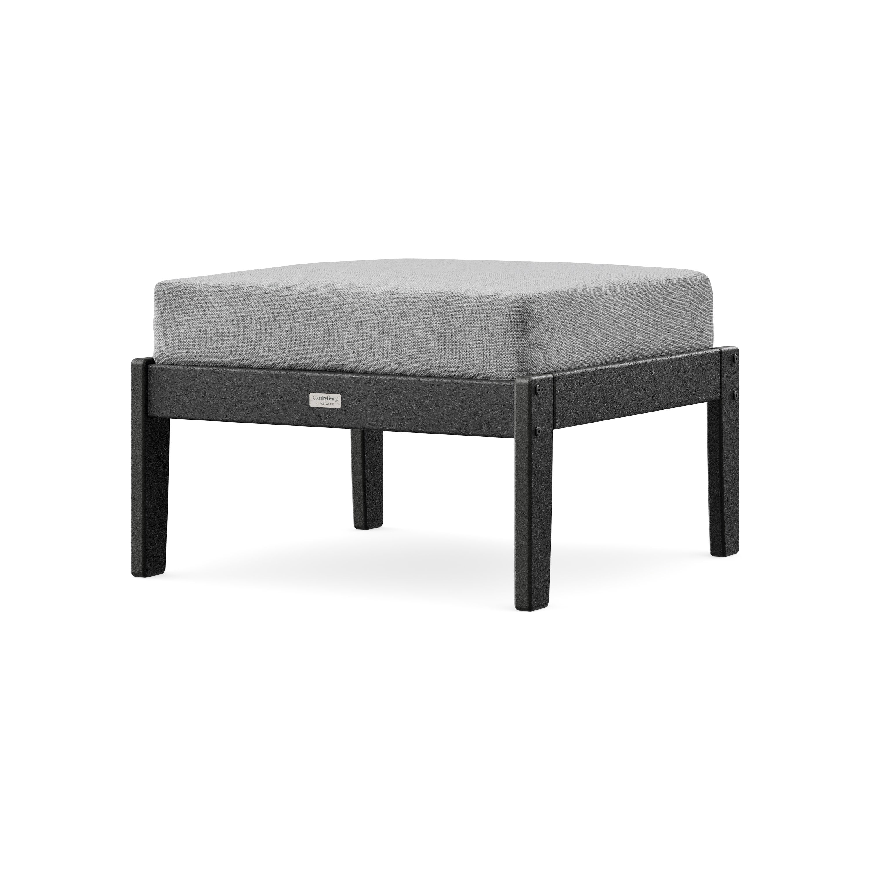 Cottage Deep Seating Ottoman in Black / Grey Mist