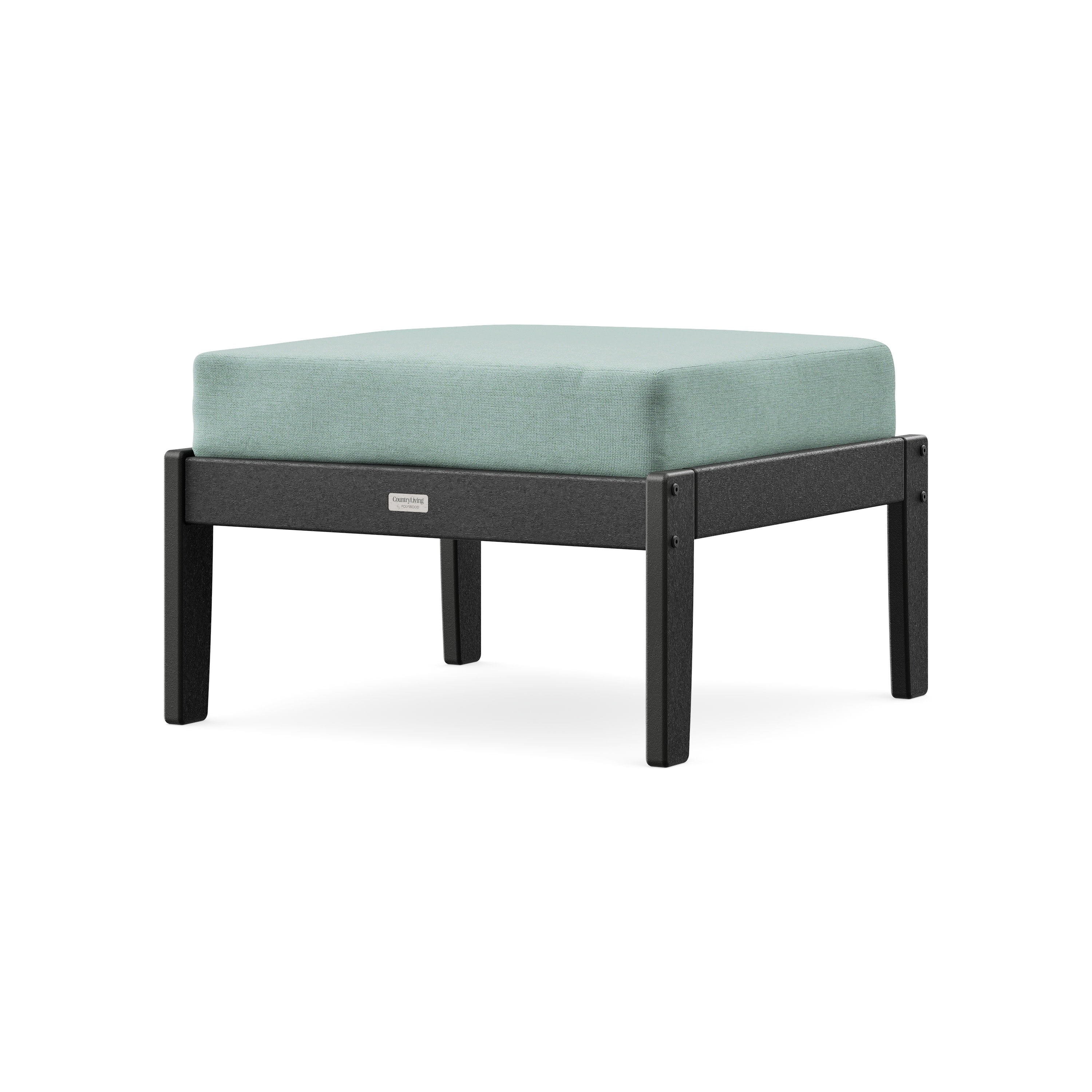 Cottage Deep Seating Ottoman in Black / Glacier Spa