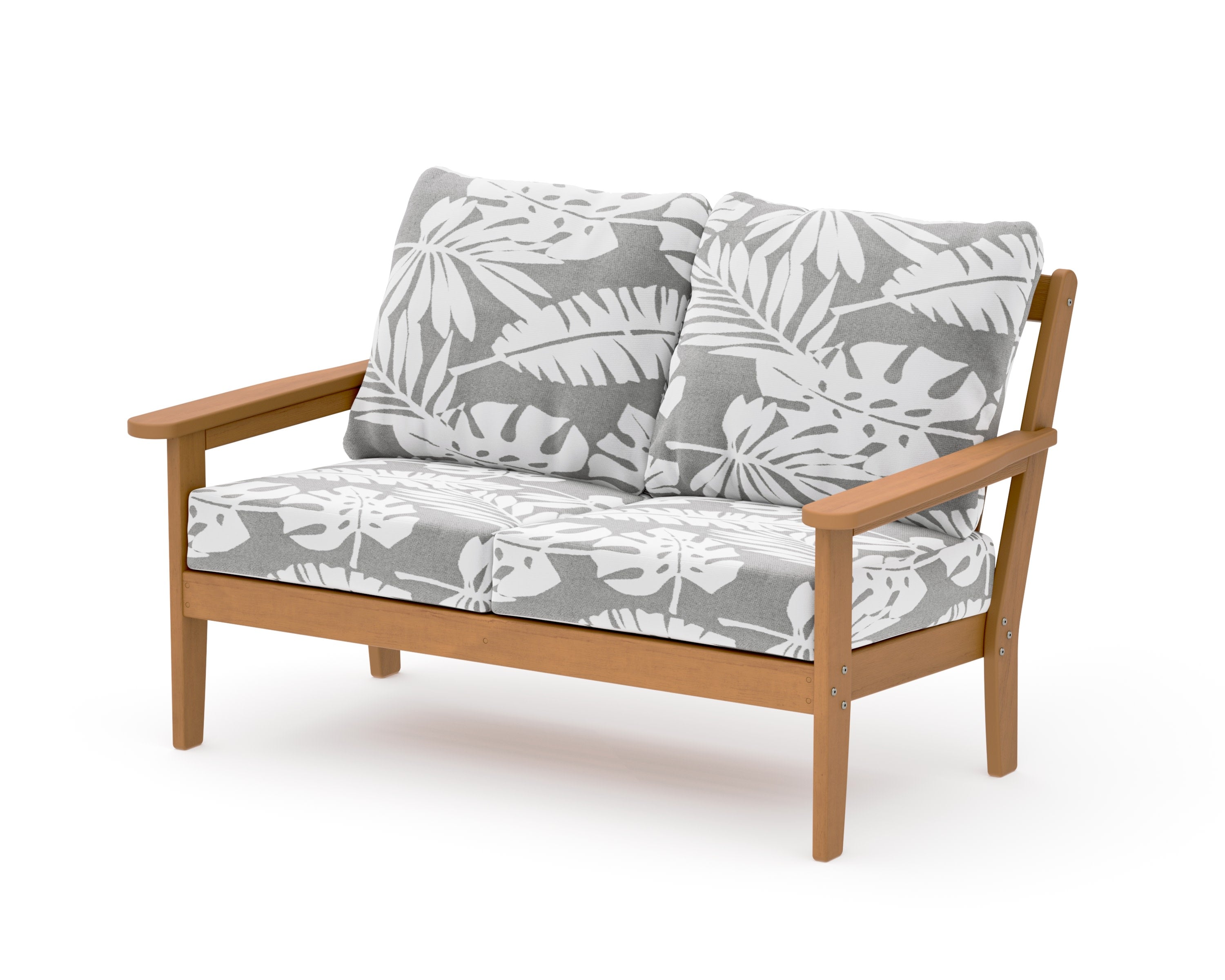 Cottage Deep Seating Loveseat in Natural / Leaf Grey Mist