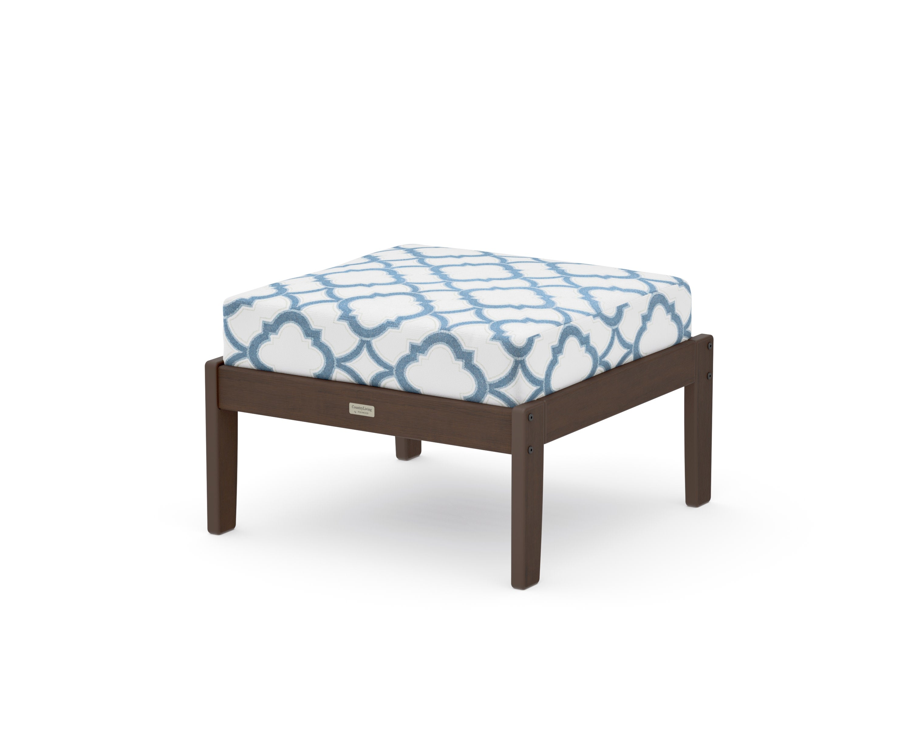 Cottage Deep Seating Ottoman in Kona / Trellis Sky Blue