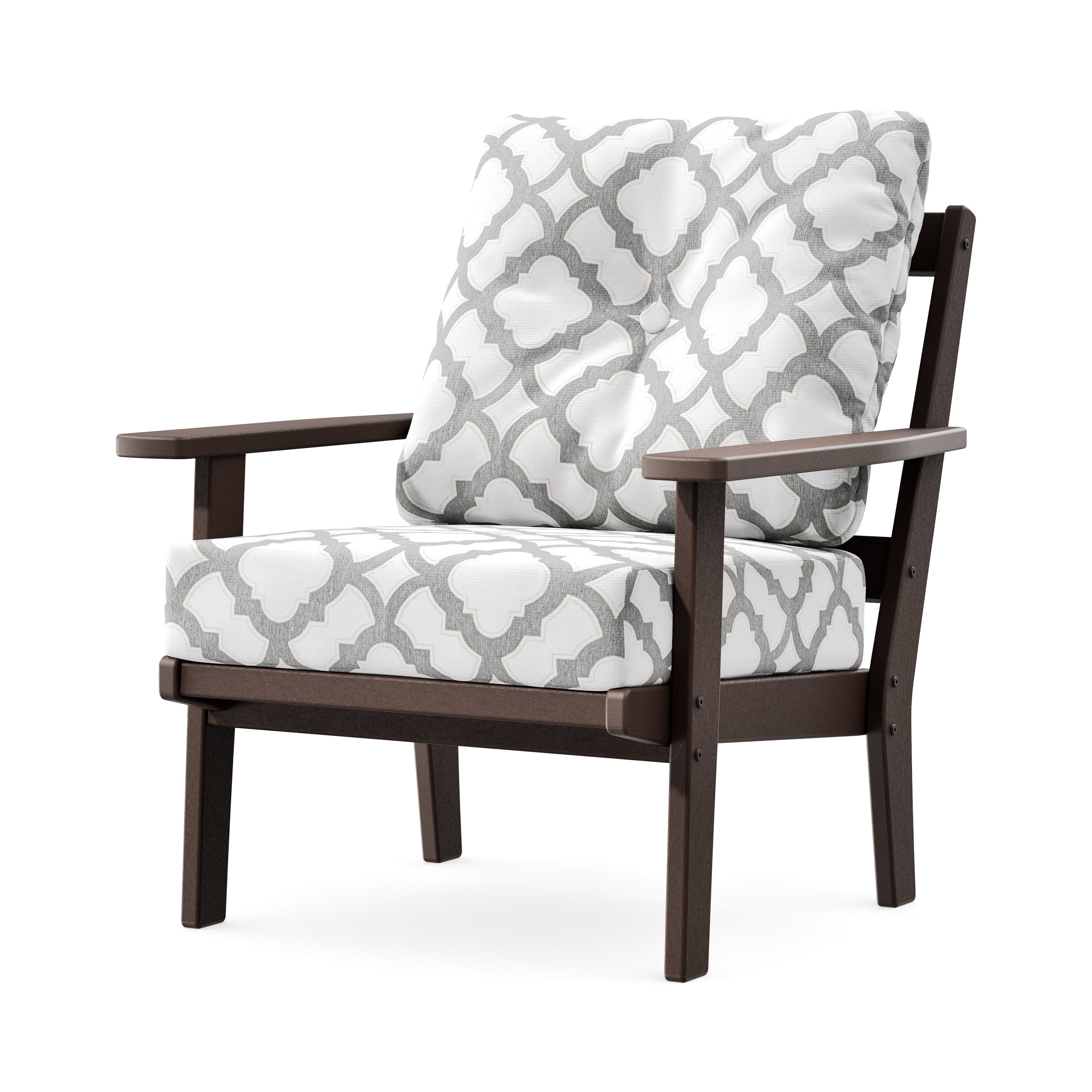 Prairie Deep Seating Chair in Mahogany / Trellis Grey Mist