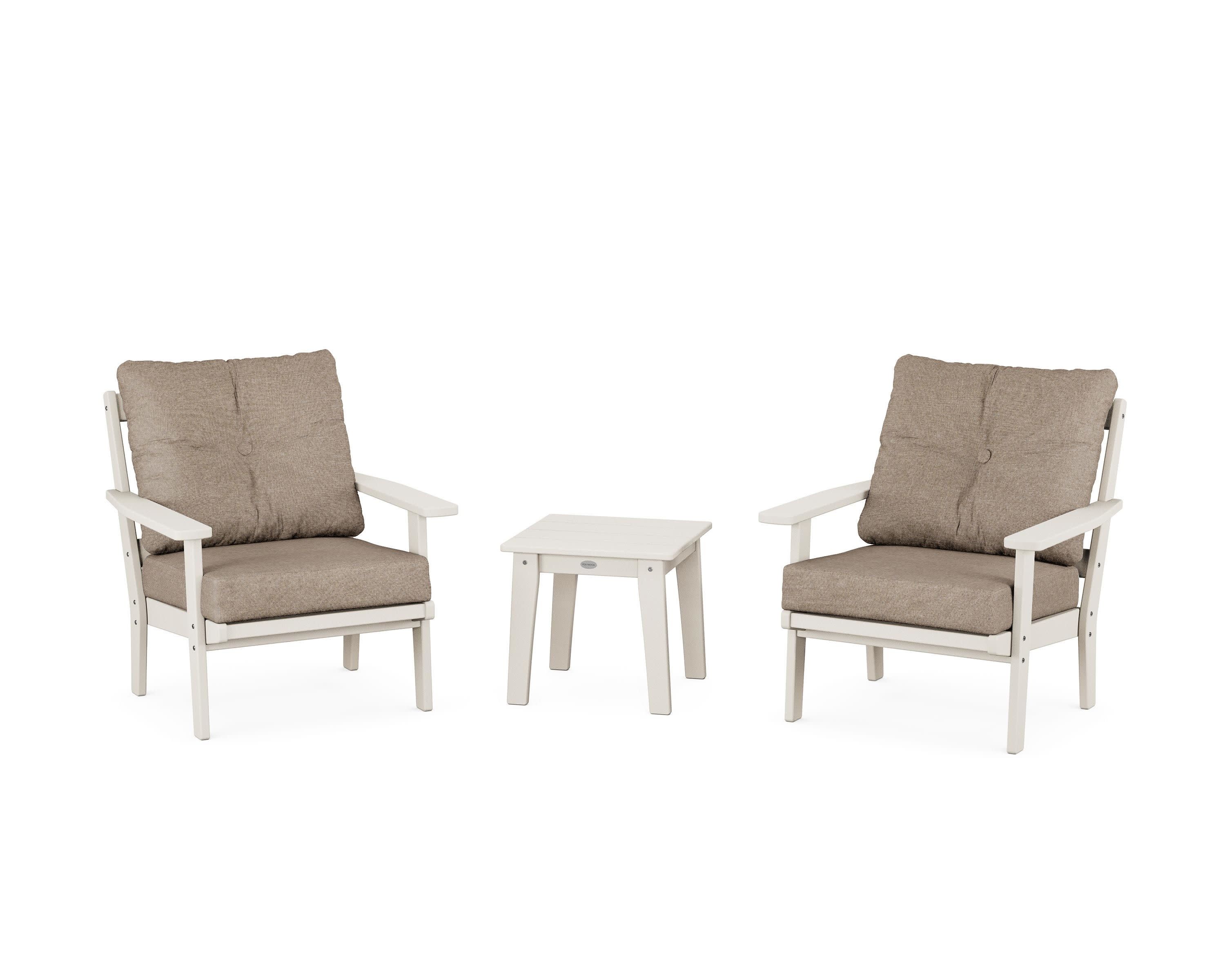 Prairie 3-Piece Deep Seating Set in Sand / Spiced Burlap