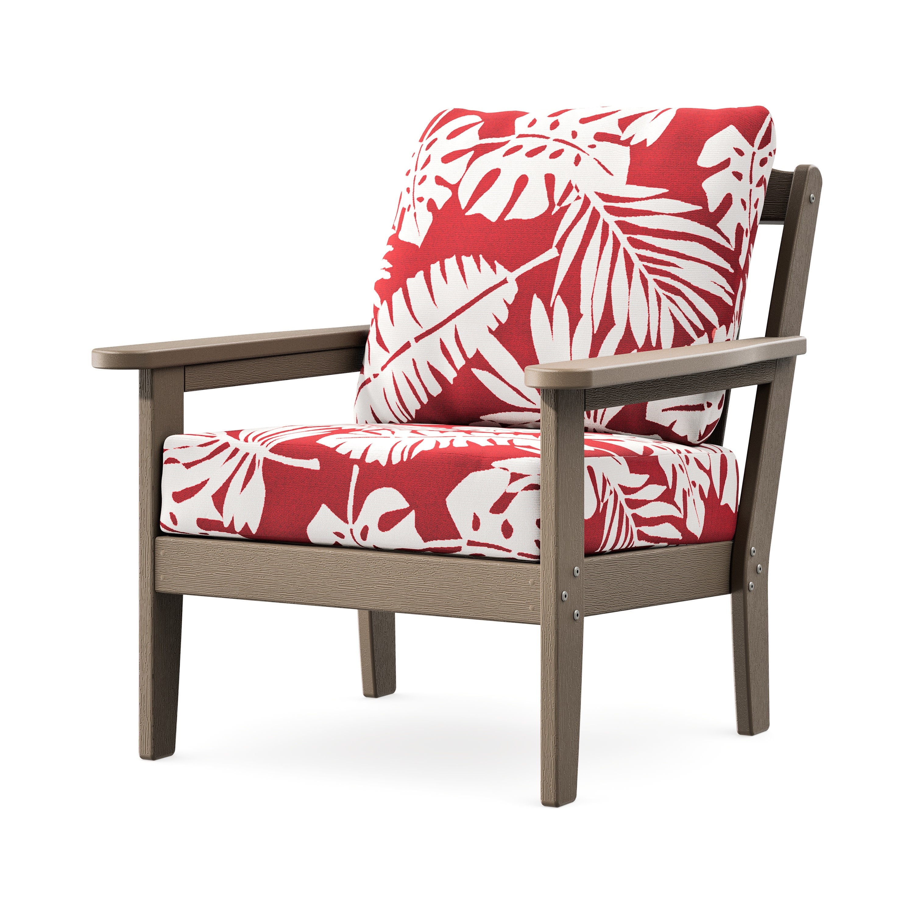 Cottage Deep Seating Chair in Vintage Sahara / Leaf Crimson