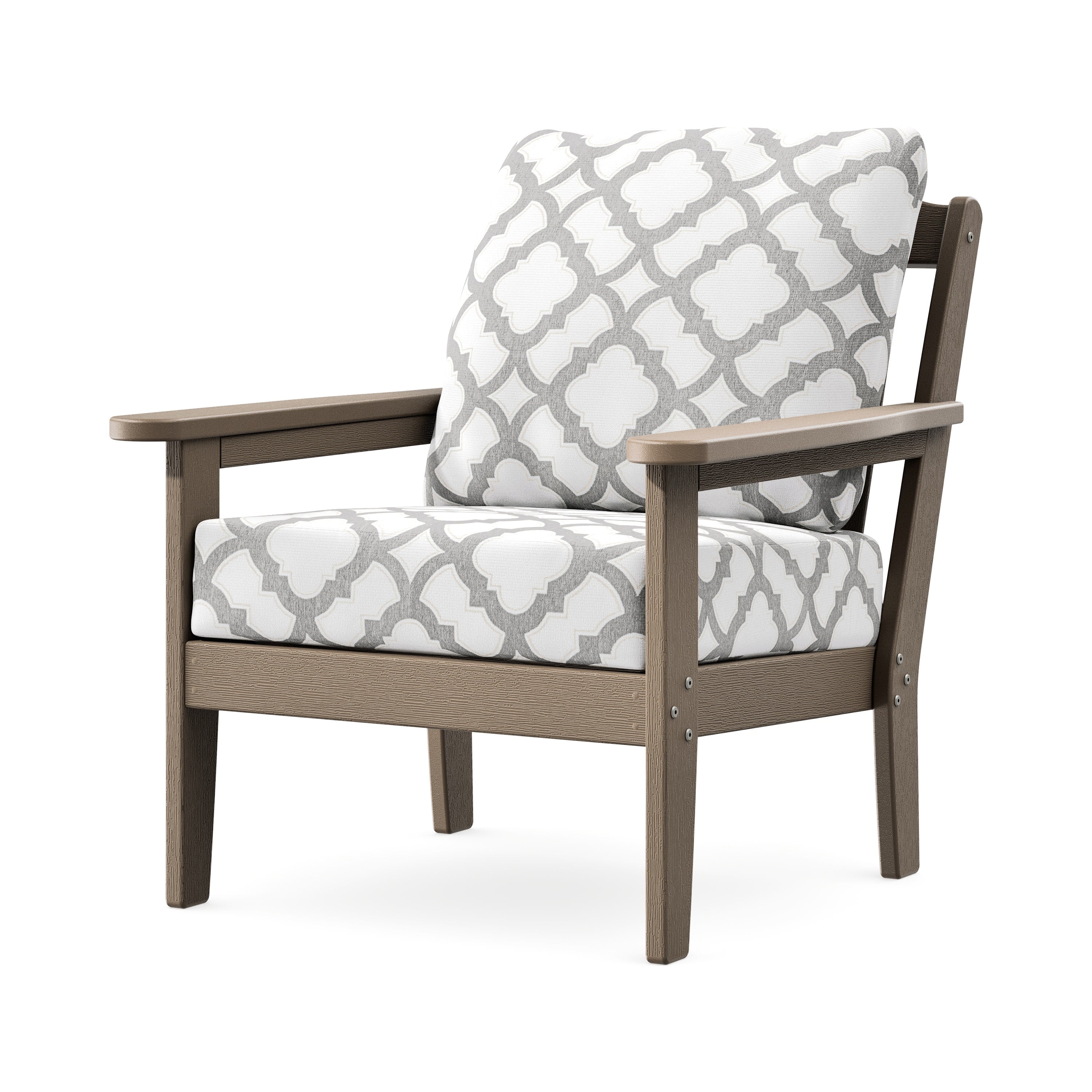 Cottage Deep Seating Chair in Vintage Sahara / Trellis Grey Mist