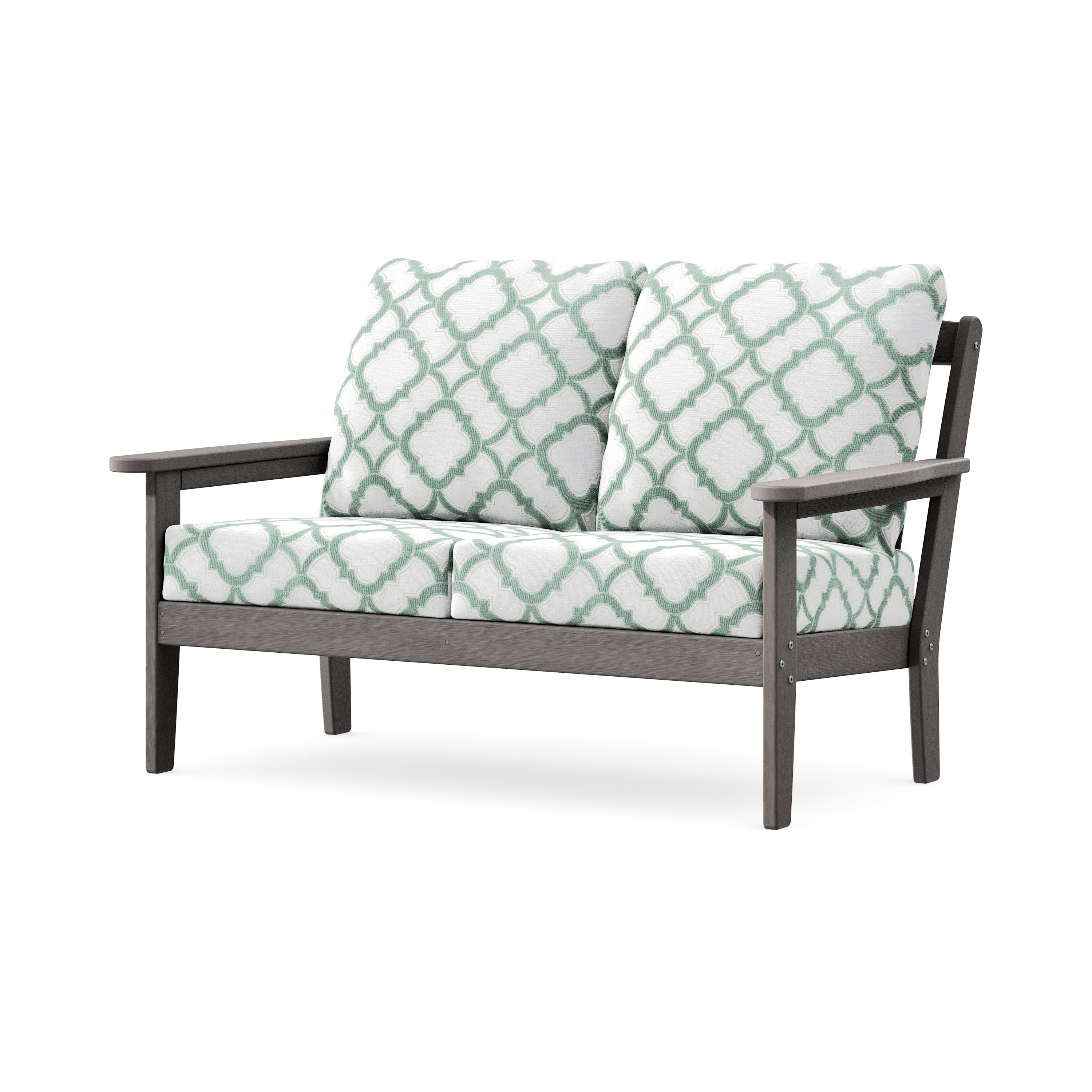 Cottage Deep Seating Loveseat in Driftwood / Trellis Glacier Spa
