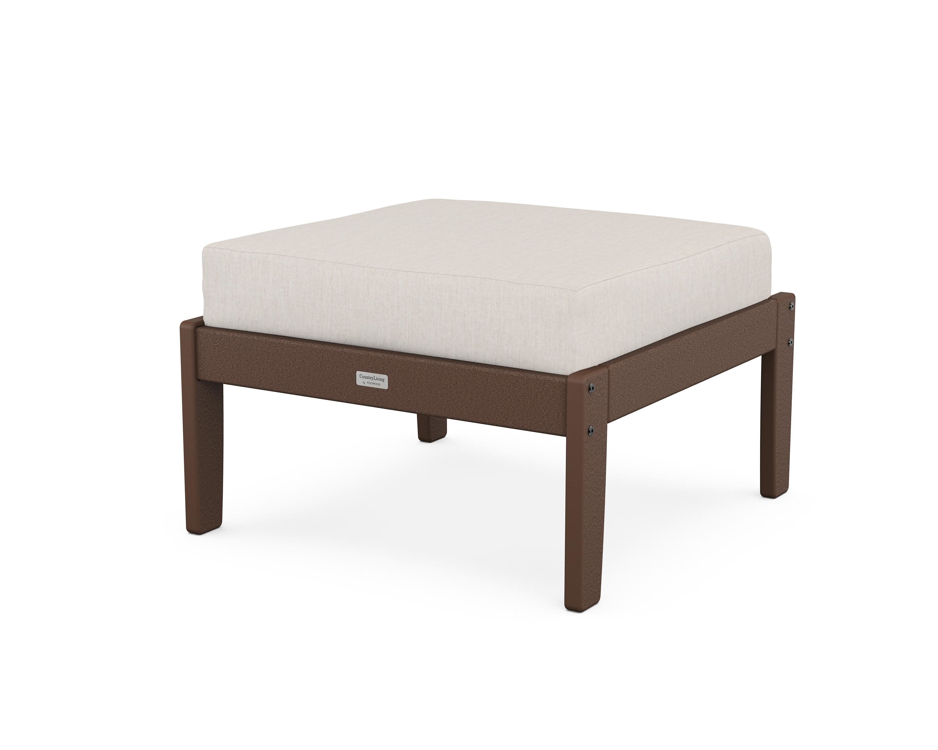 Cottage Deep Seating Ottoman in Mahogany / Cast Ash