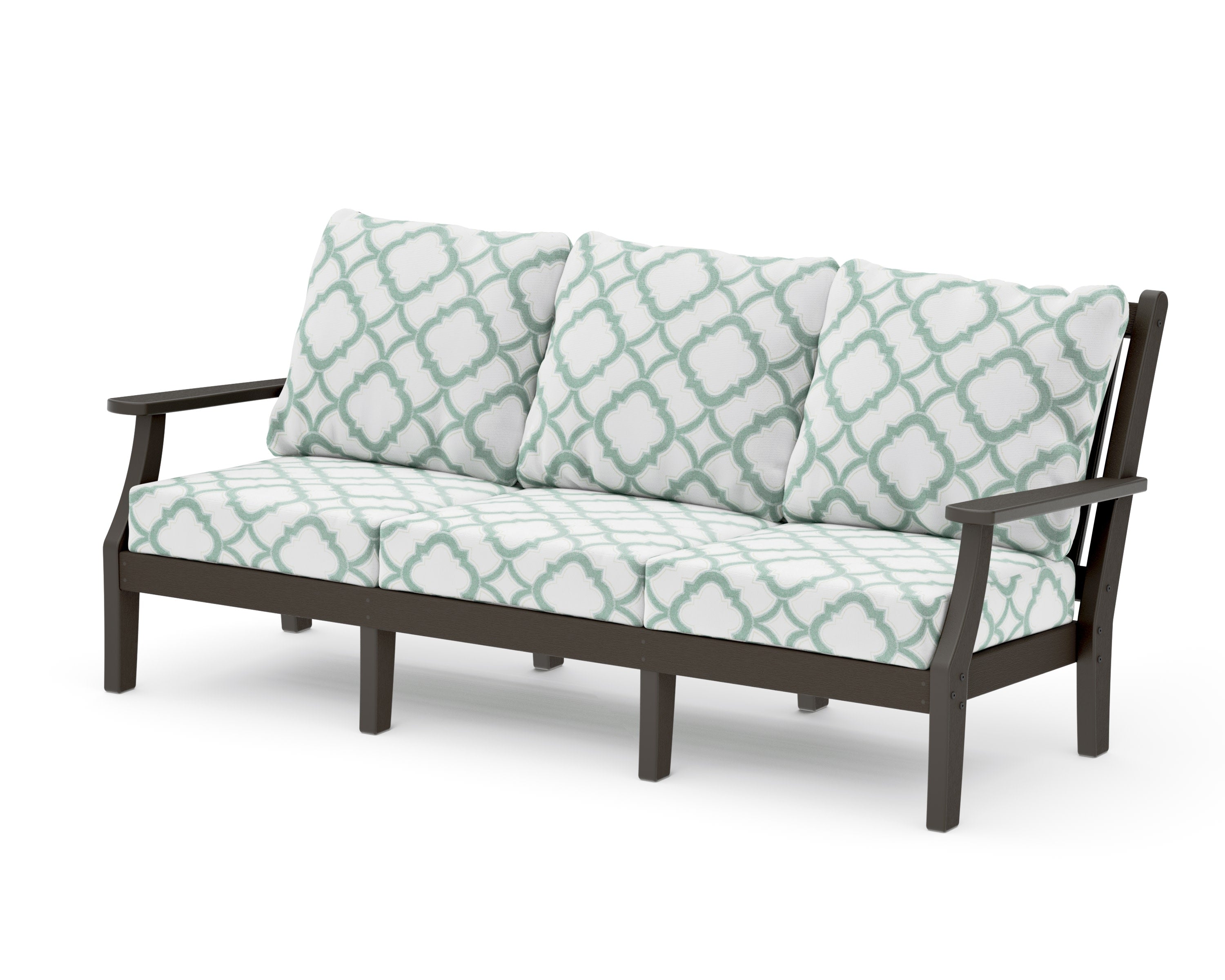 Wovendale Deep Seating Sofa in Vintage Coffee / Trellis Glacier Spa