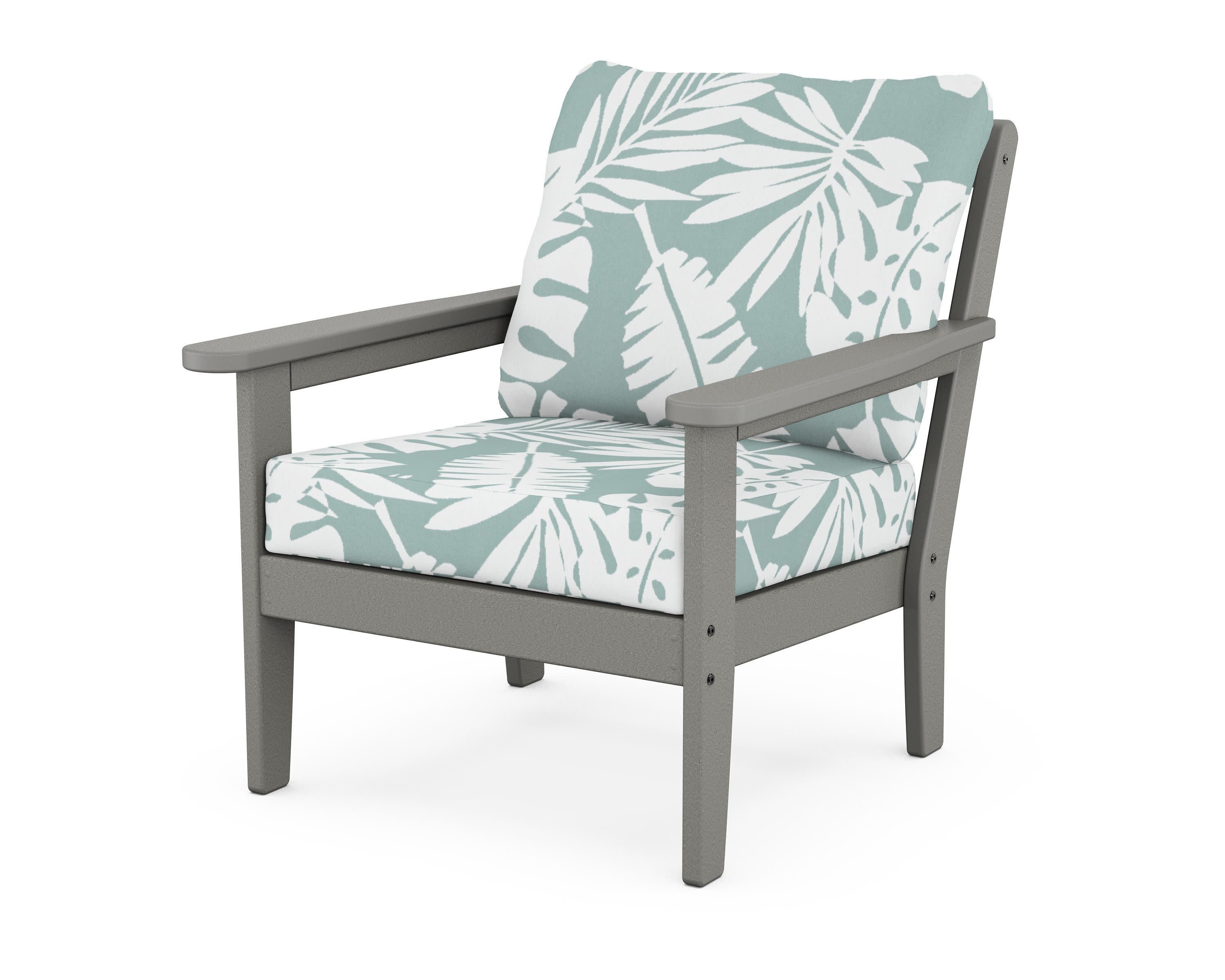 Cottage Deep Seating Chair in Slate Grey / Leaf Glacier Spa