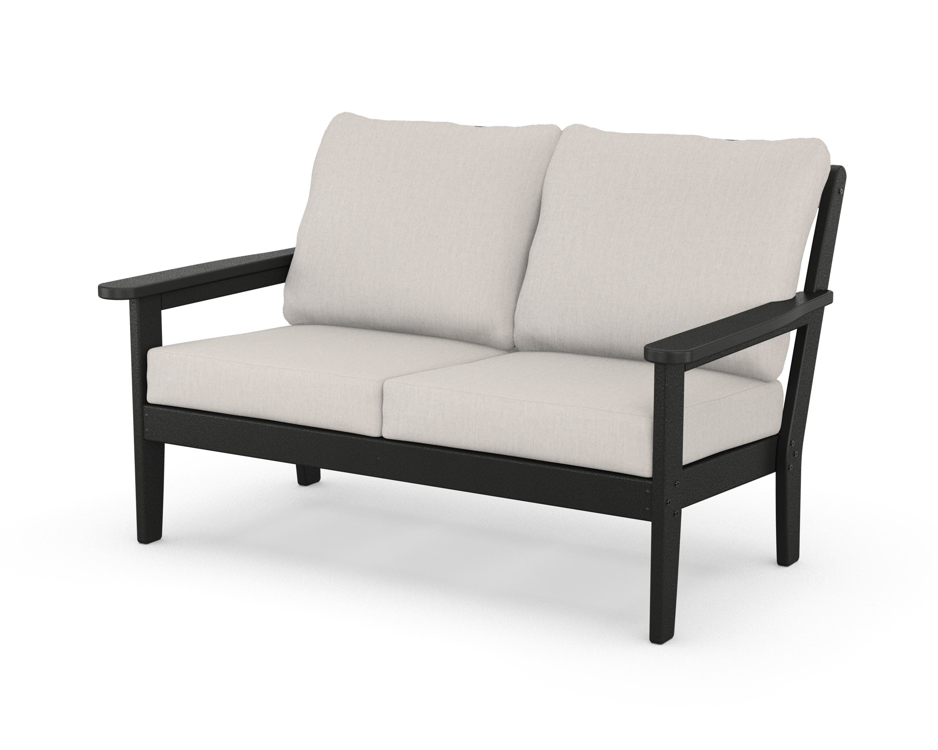 Cottage Deep Seating Loveseat in Black / Cast Ash
