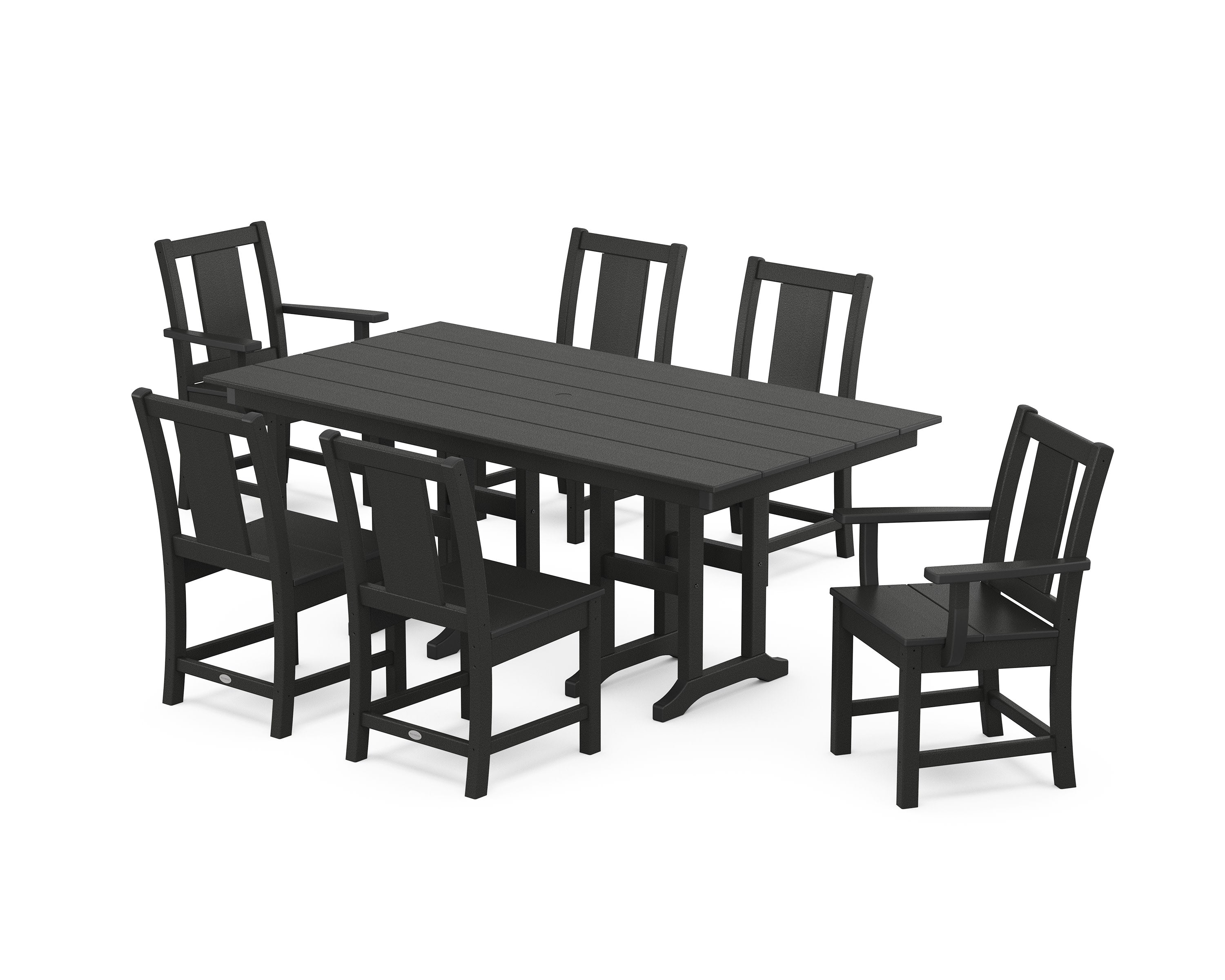Prairie 7-Piece Farmhouse Dining Set in Black