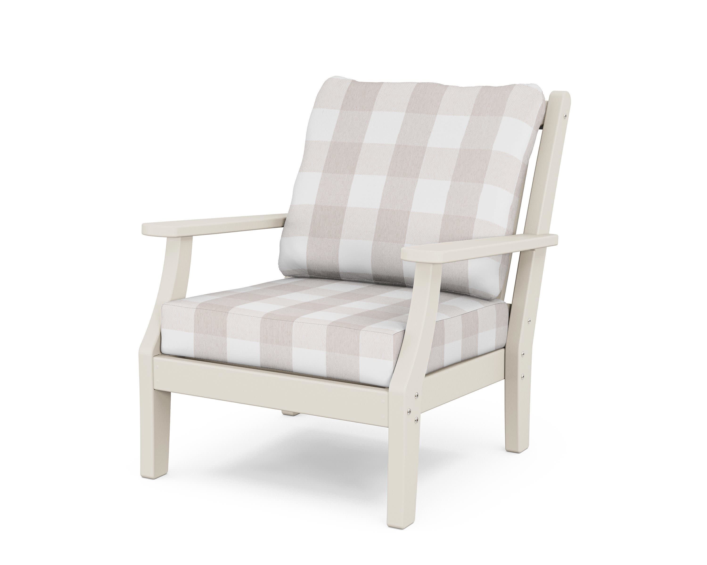 Wovendale Deep Seating Chair in Sand / Buffalo Plaid Dune Burlap