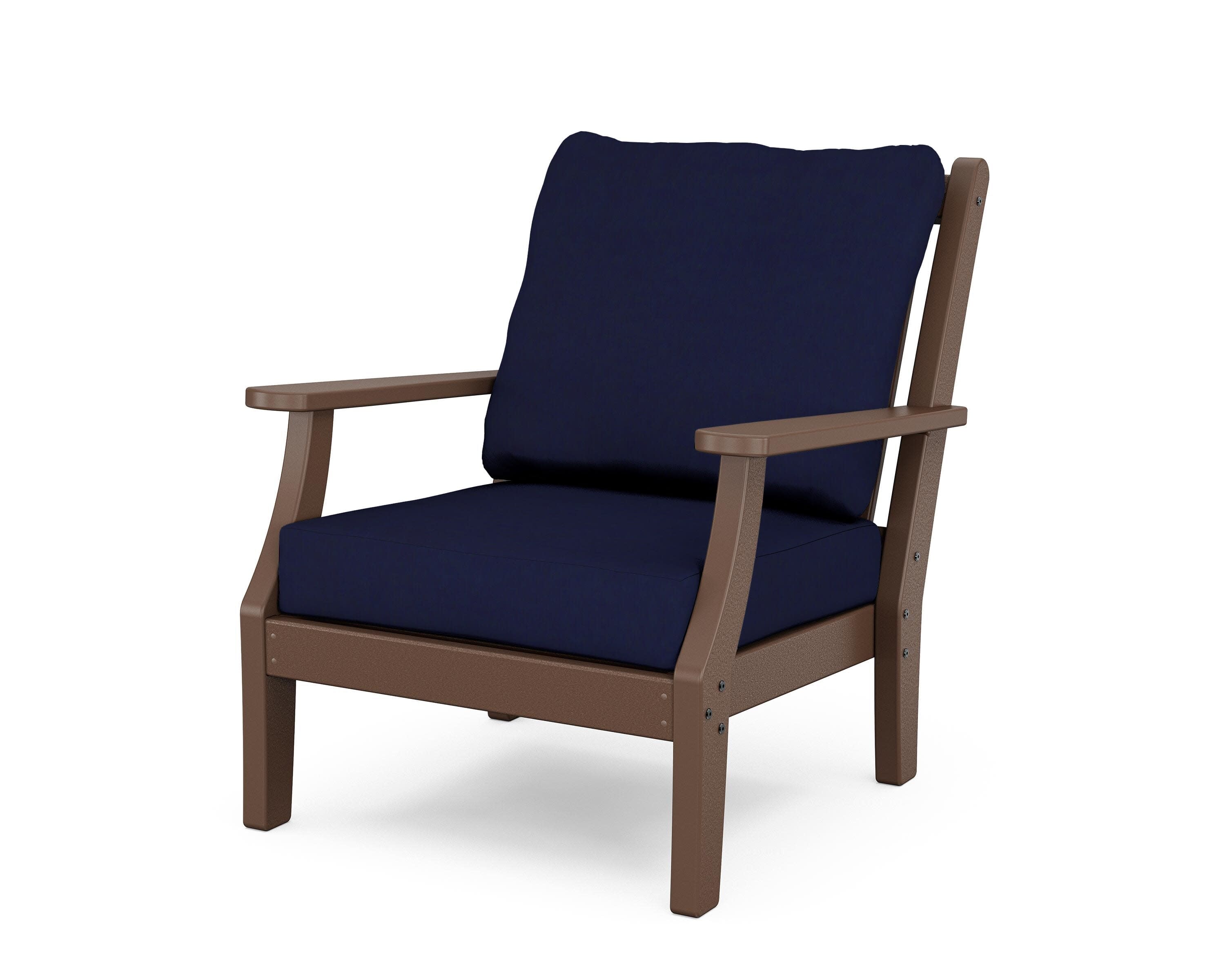 Wovendale Deep Seating Chair in Mahogany / Navy