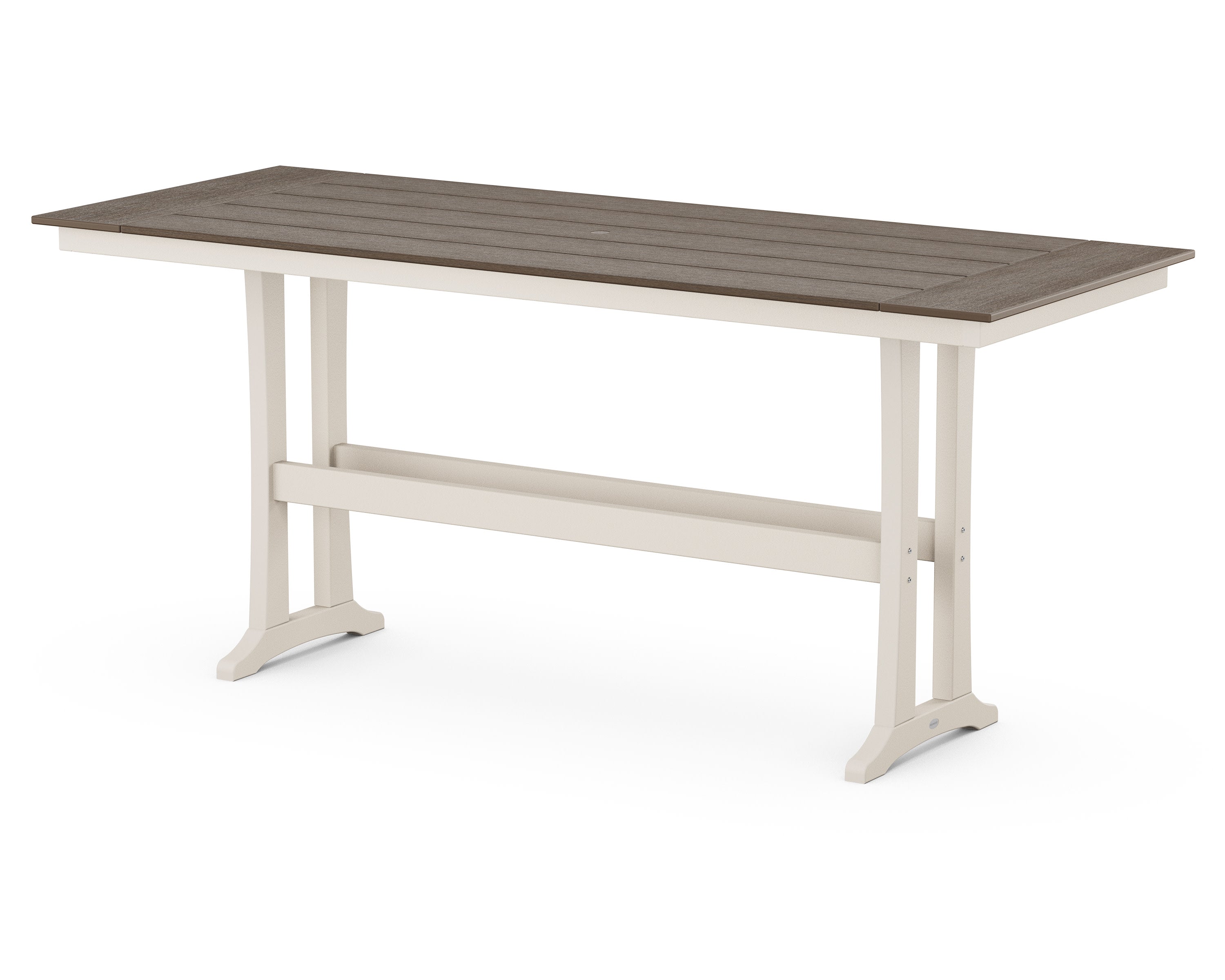 Farmhouse Trestle 38" x 96" Bar Table in Sand / Kona