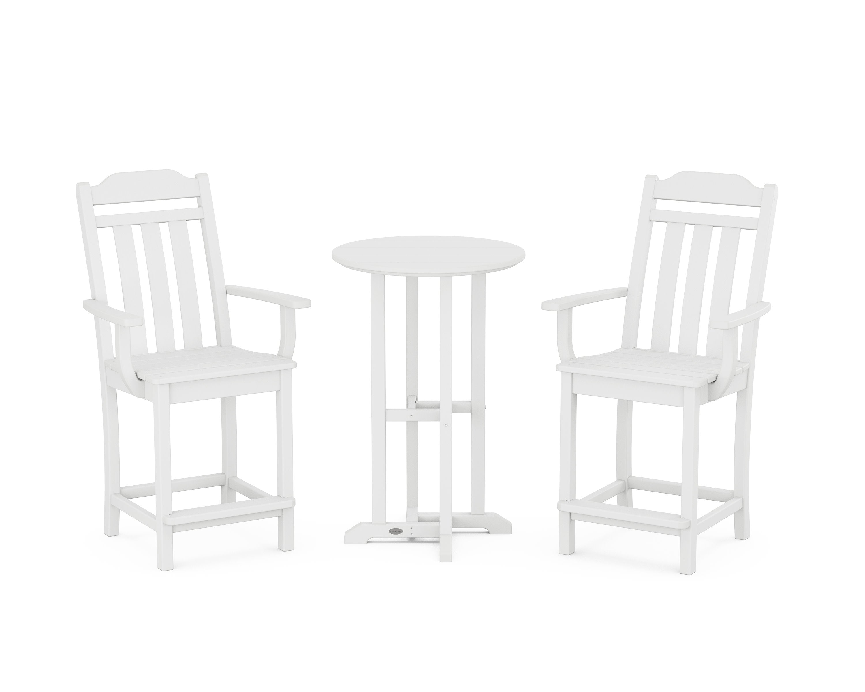 Cottage 3-Piece Farmhouse Bistro Counter Set in White