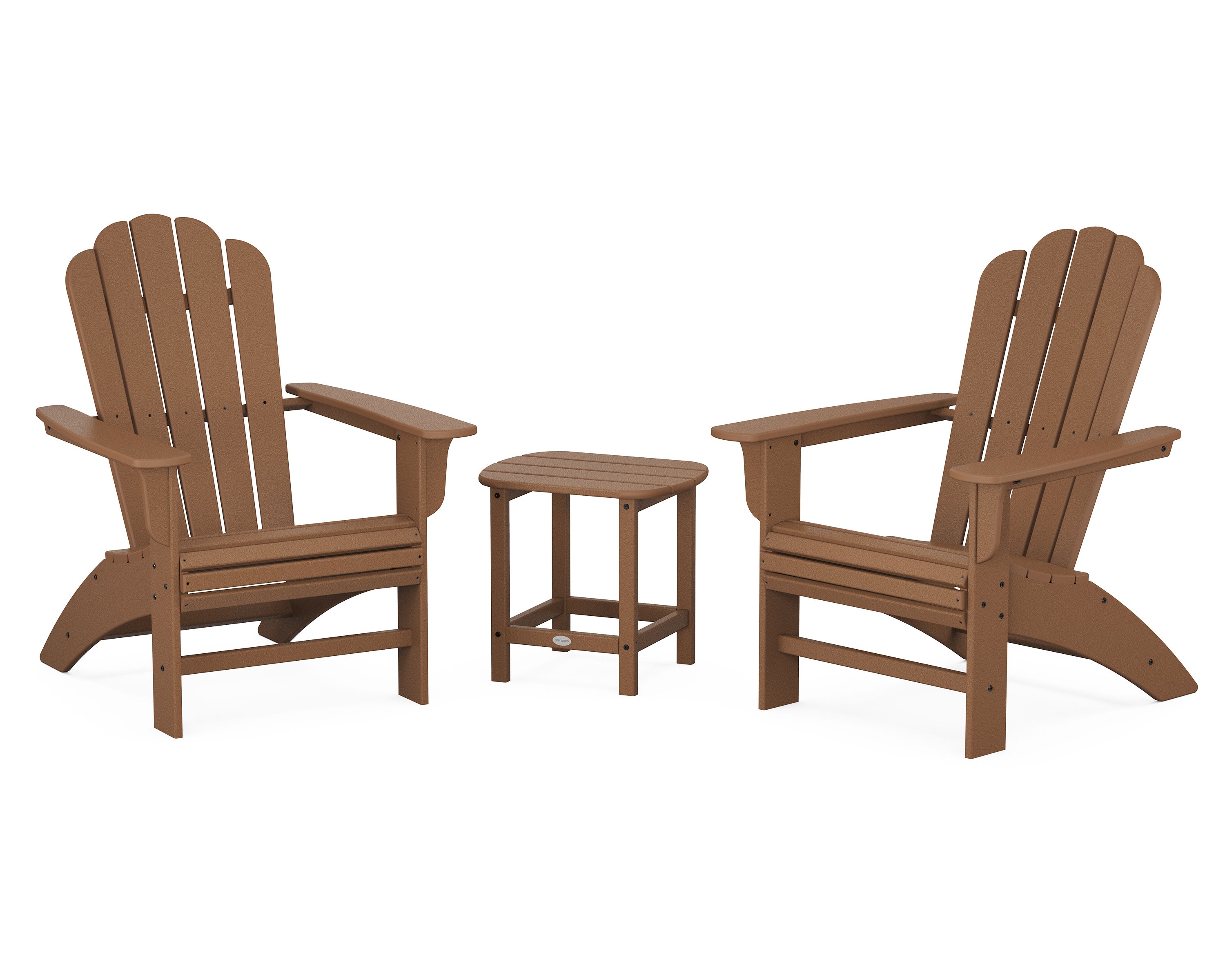 Cottage Curveback Adirondack Chair 3-Piece Set in Teak