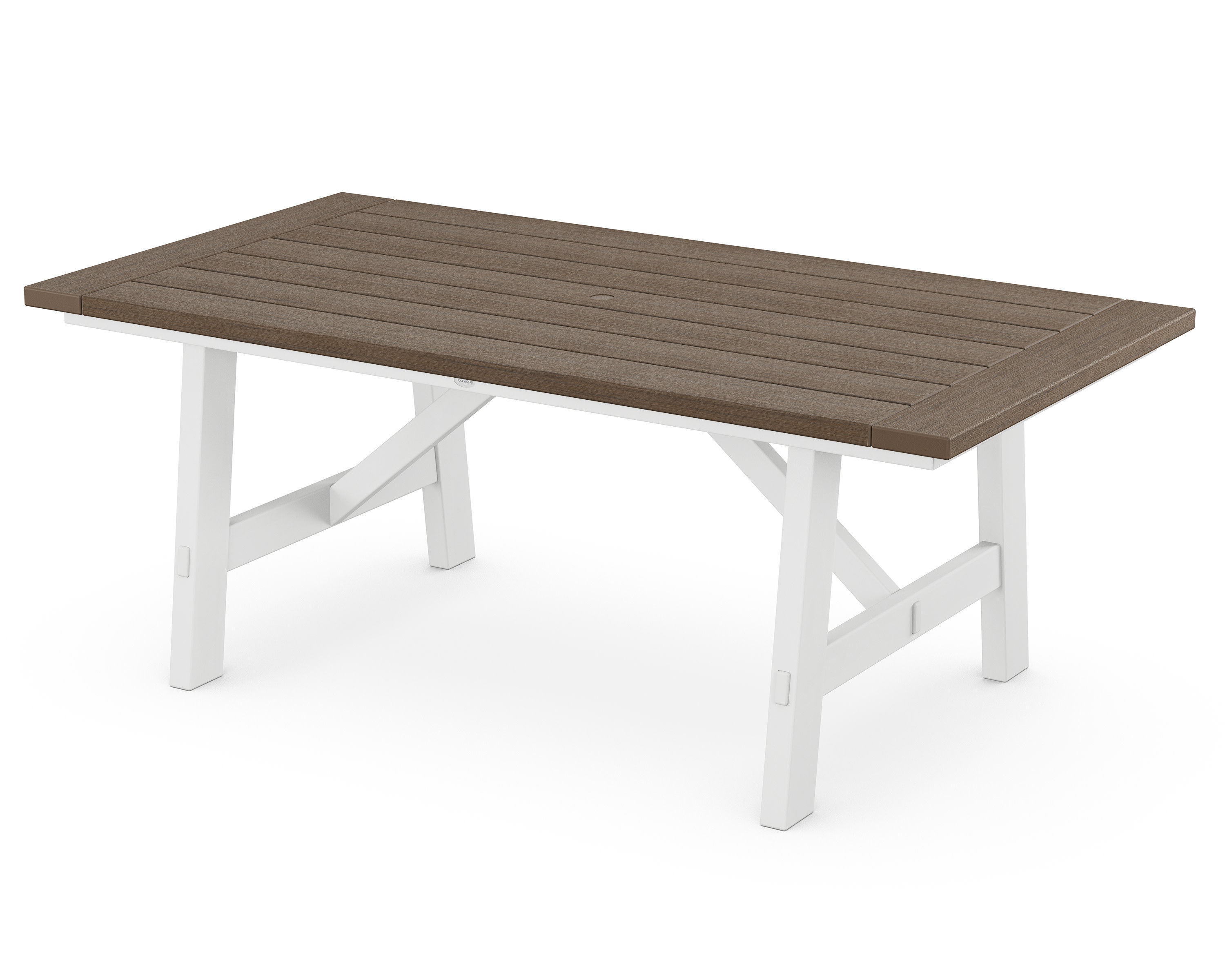 Rustic Farmhouse 39" x 75" Dining Table in White / Kona