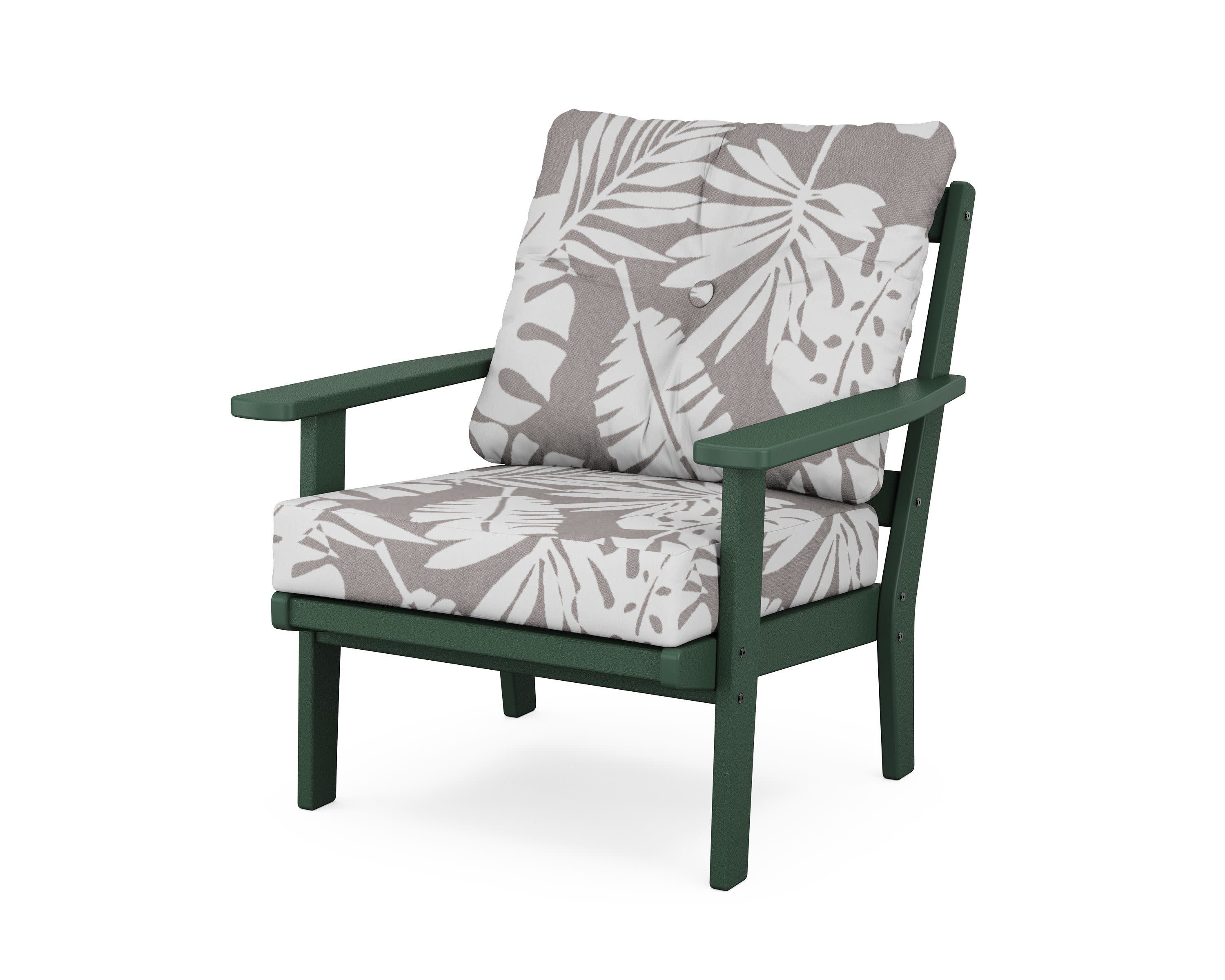 Prairie Deep Seating Chair in Green / Leaf Grey Mist