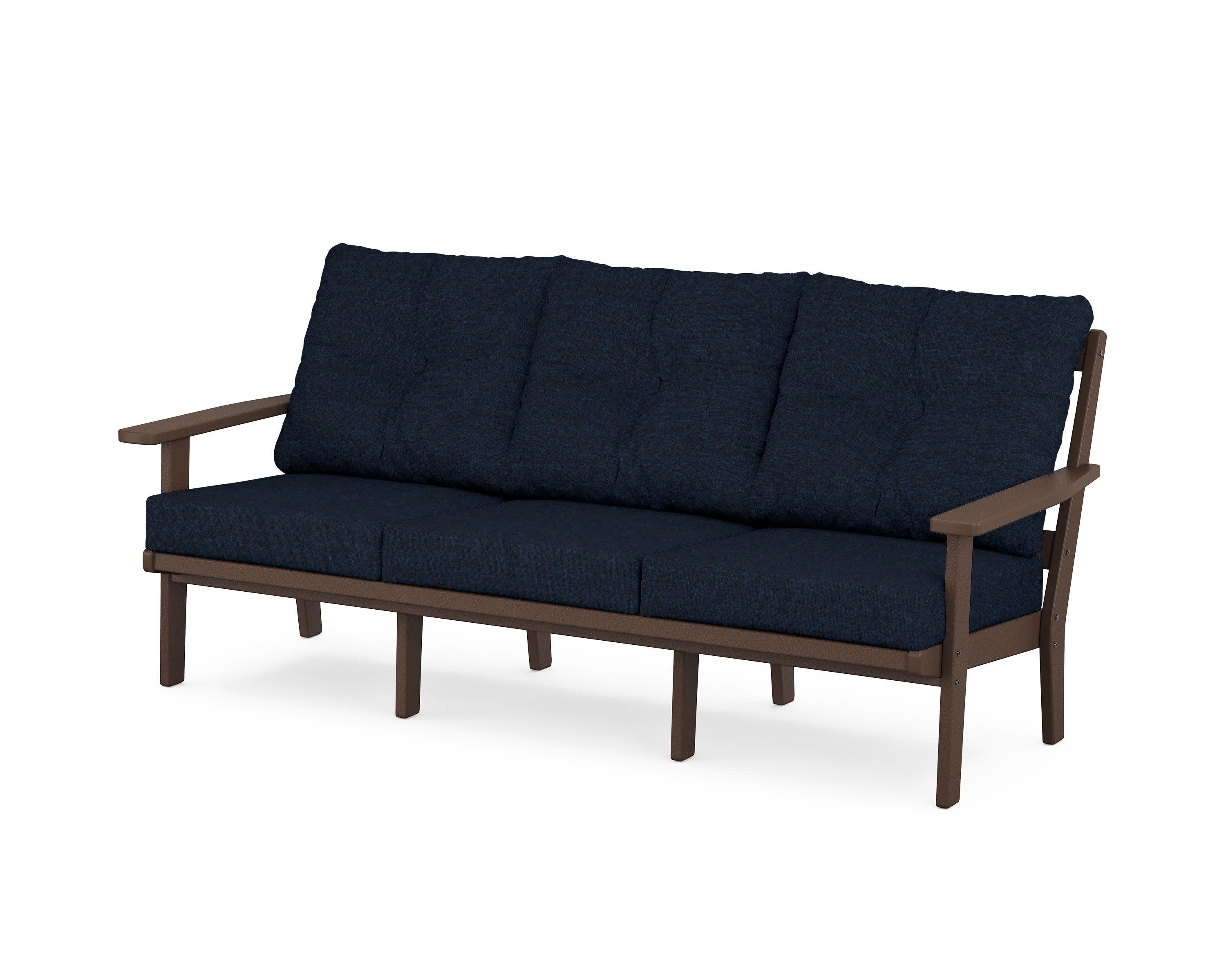 PrairieDeep Seating Sofa in Mahogany / Marine Indigo