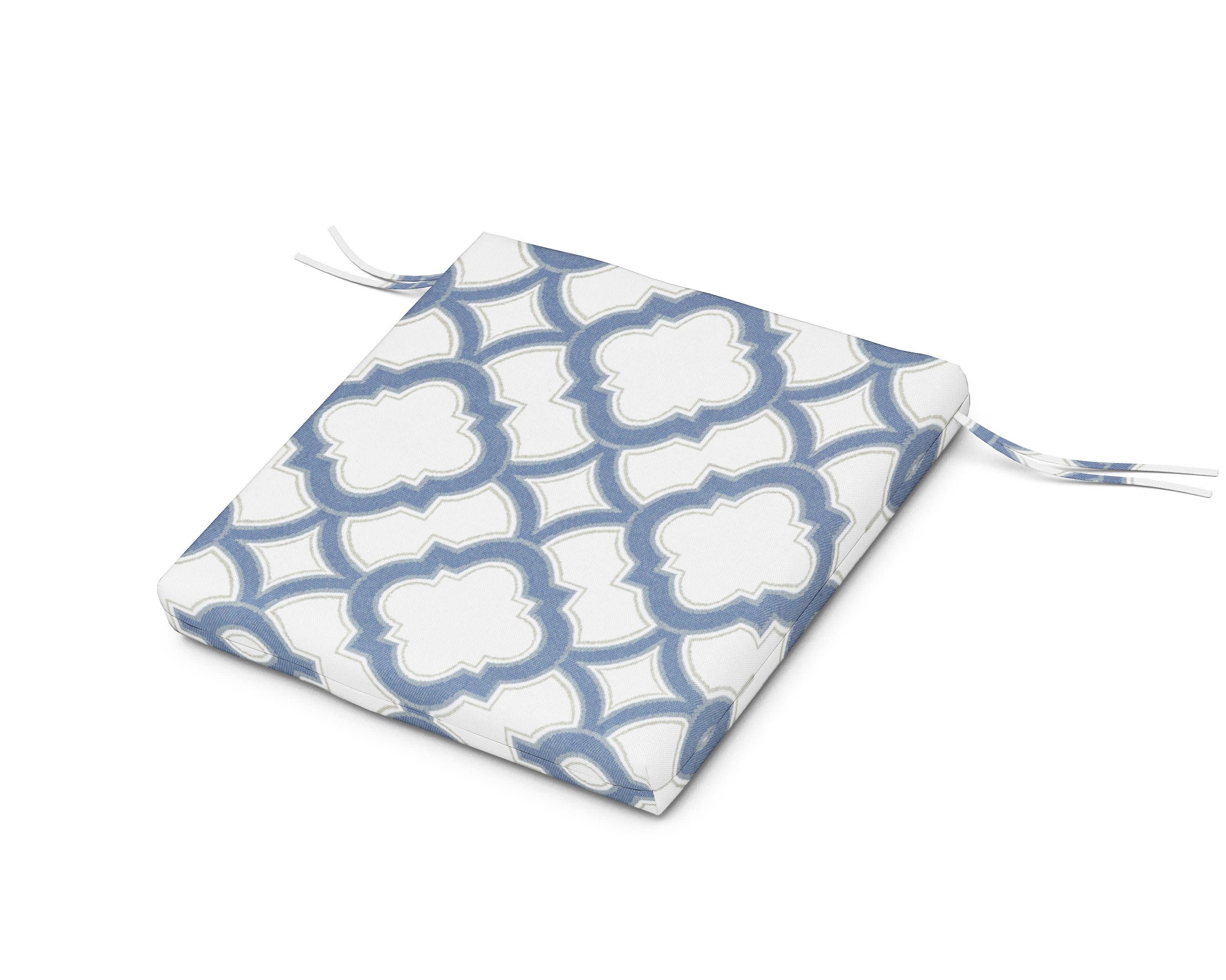 Seat Cushion - 20"D x 20"W x 2.5"H in Trellis Sky Blue