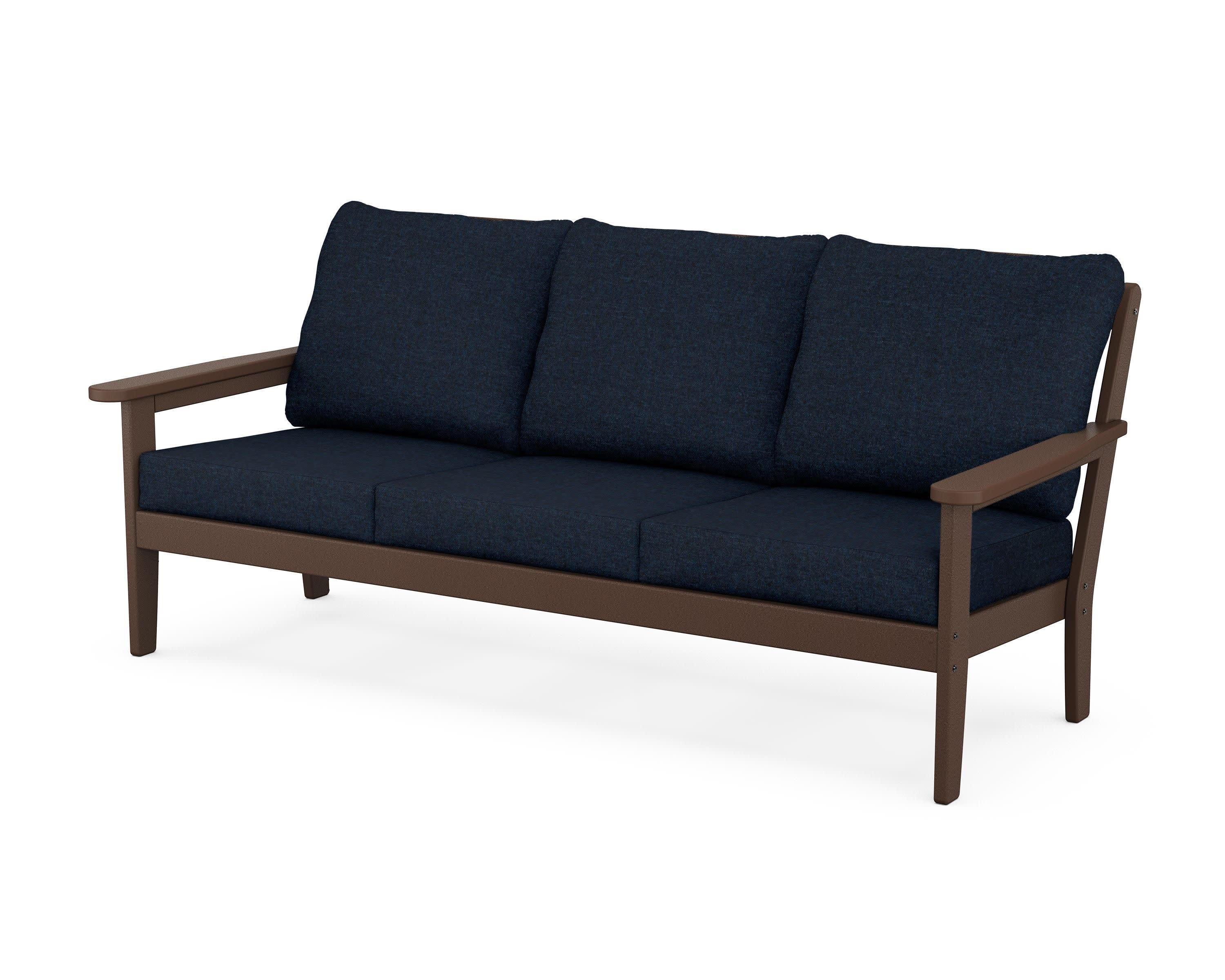 Cottage Deep Seating Sofa in Mahogany / Marine Indigo