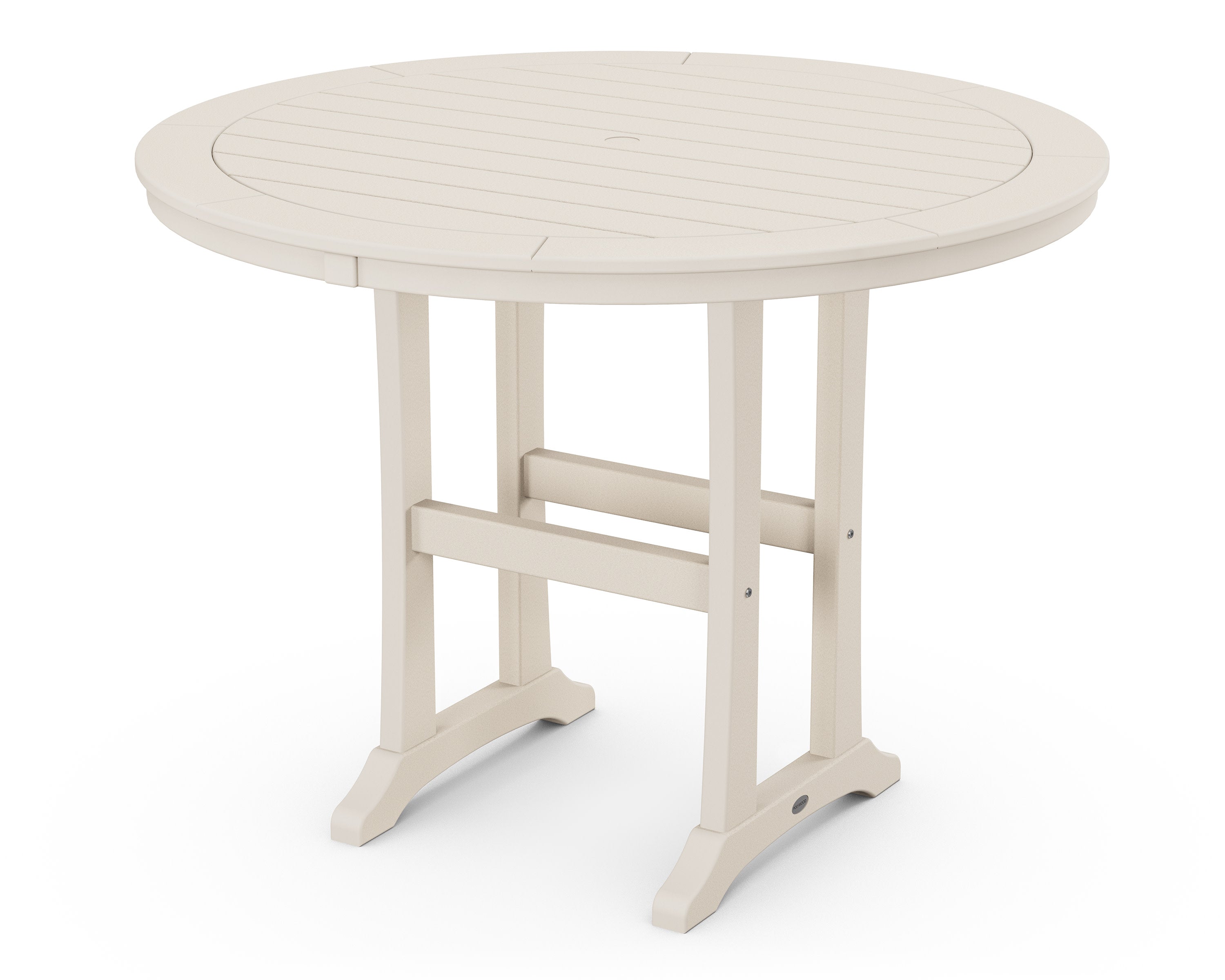 Nautical Trestle 48" Round Counter Table in Sand