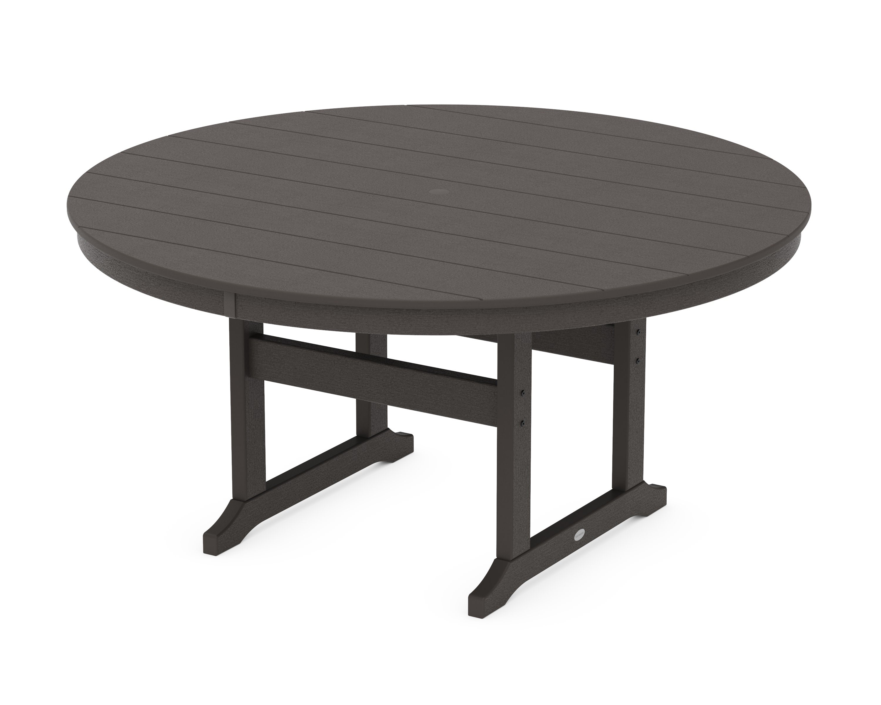 60" Round Farmhouse Dining Table in Vintage Coffee