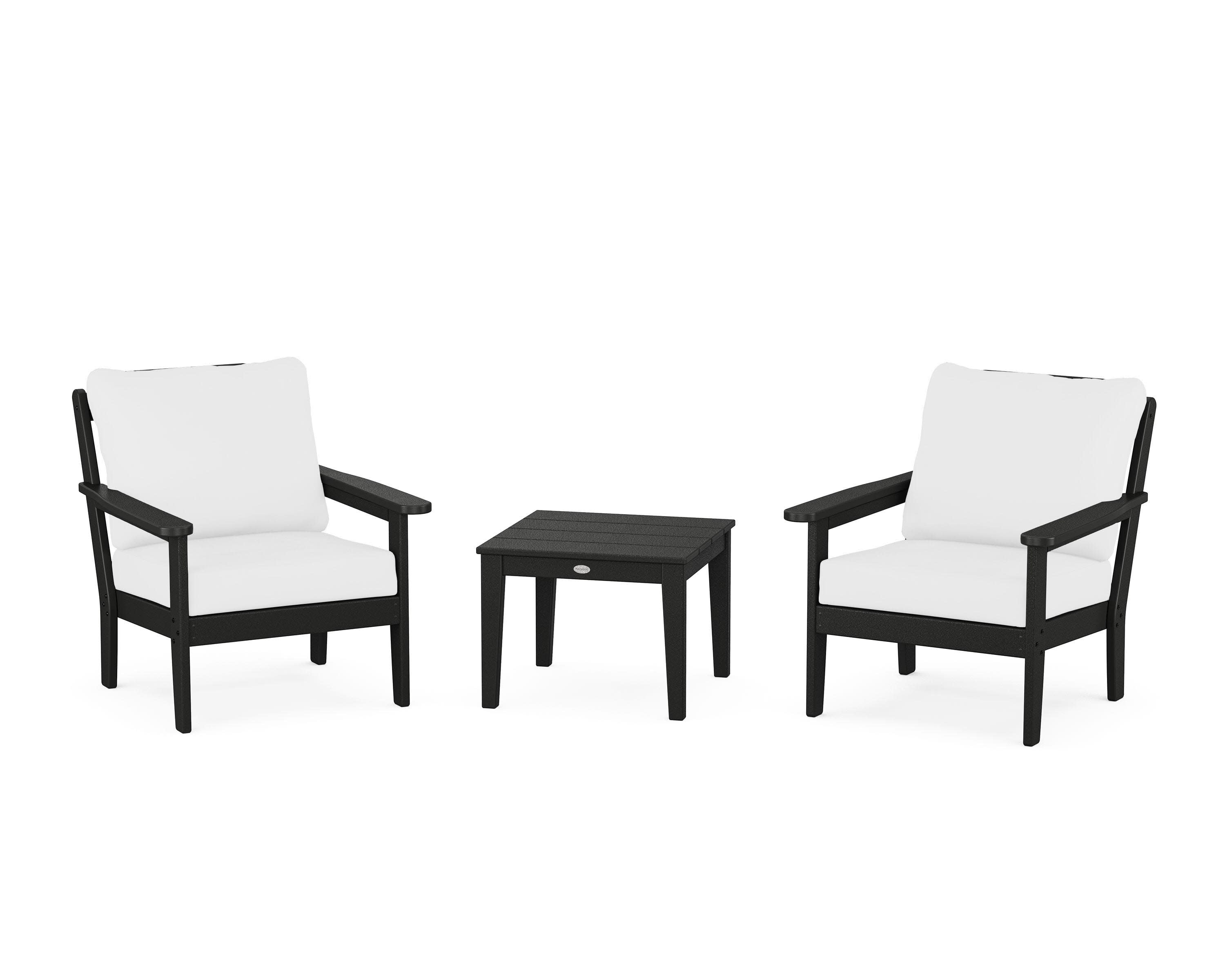 Cottage 3-Piece Deep Seating Set in Black / Natural