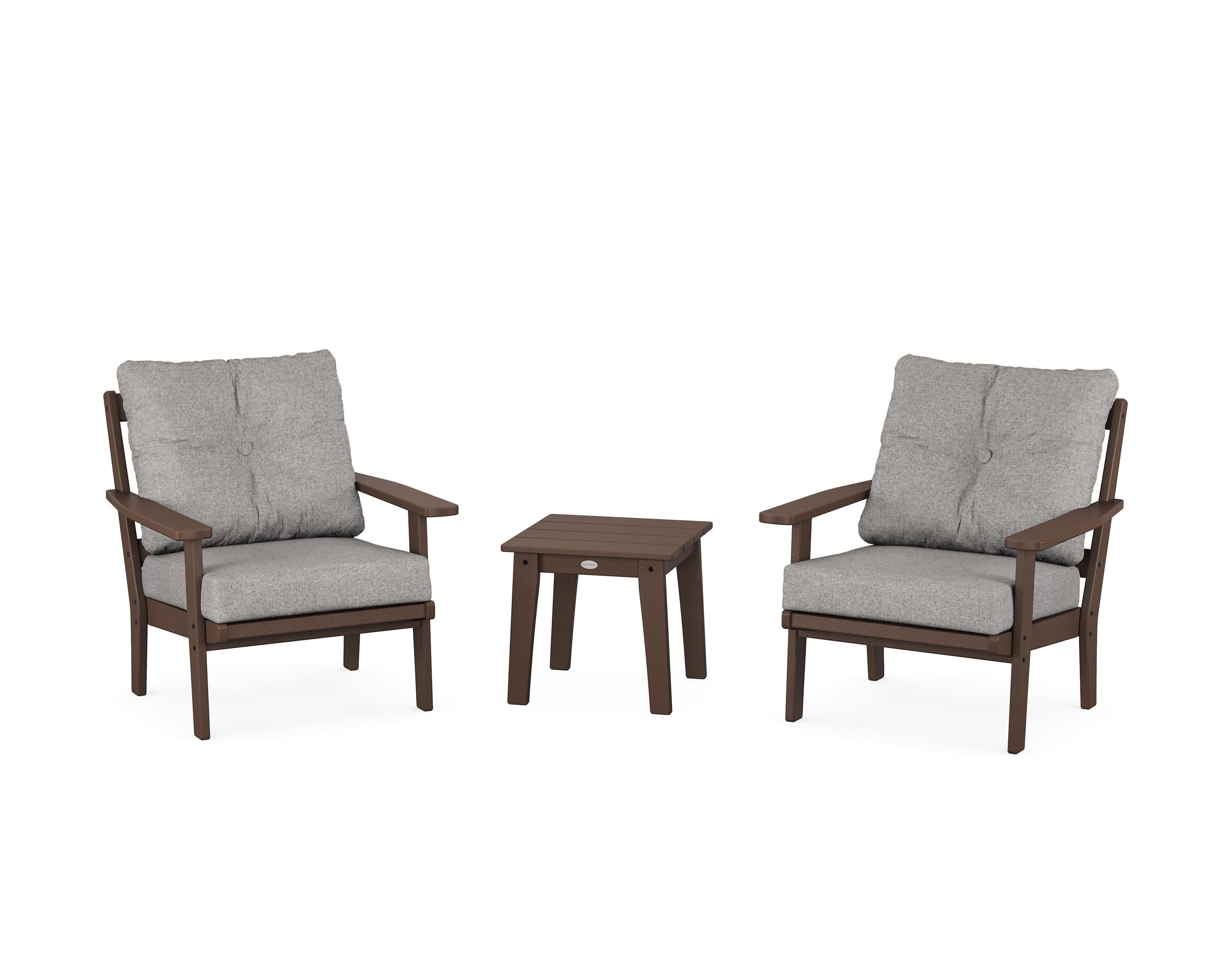 Prairie 3-Piece Deep Seating Set in Mahogany / Grey Mist