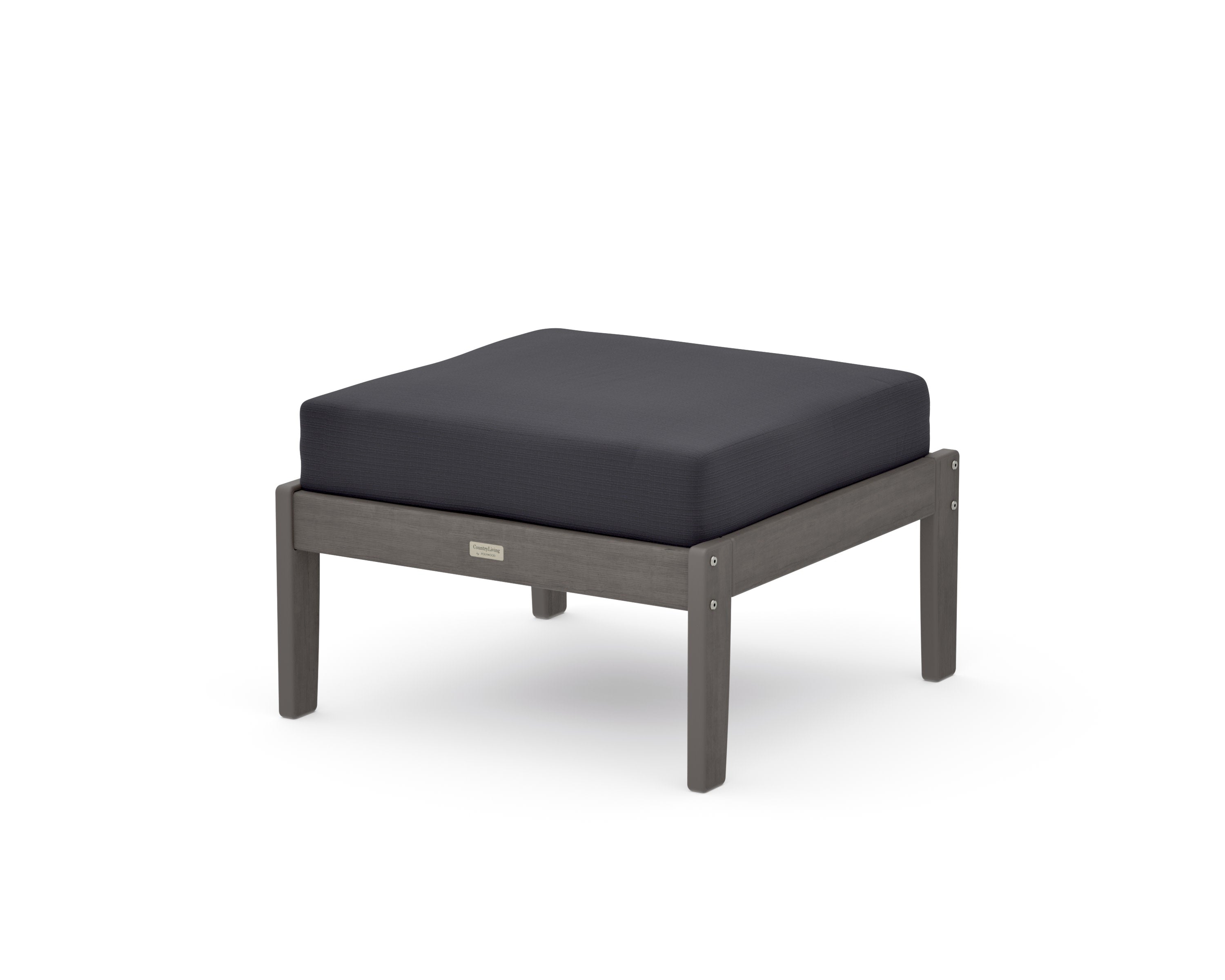 Cottage Deep Seating Ottoman in Driftwood / Midnight Linen