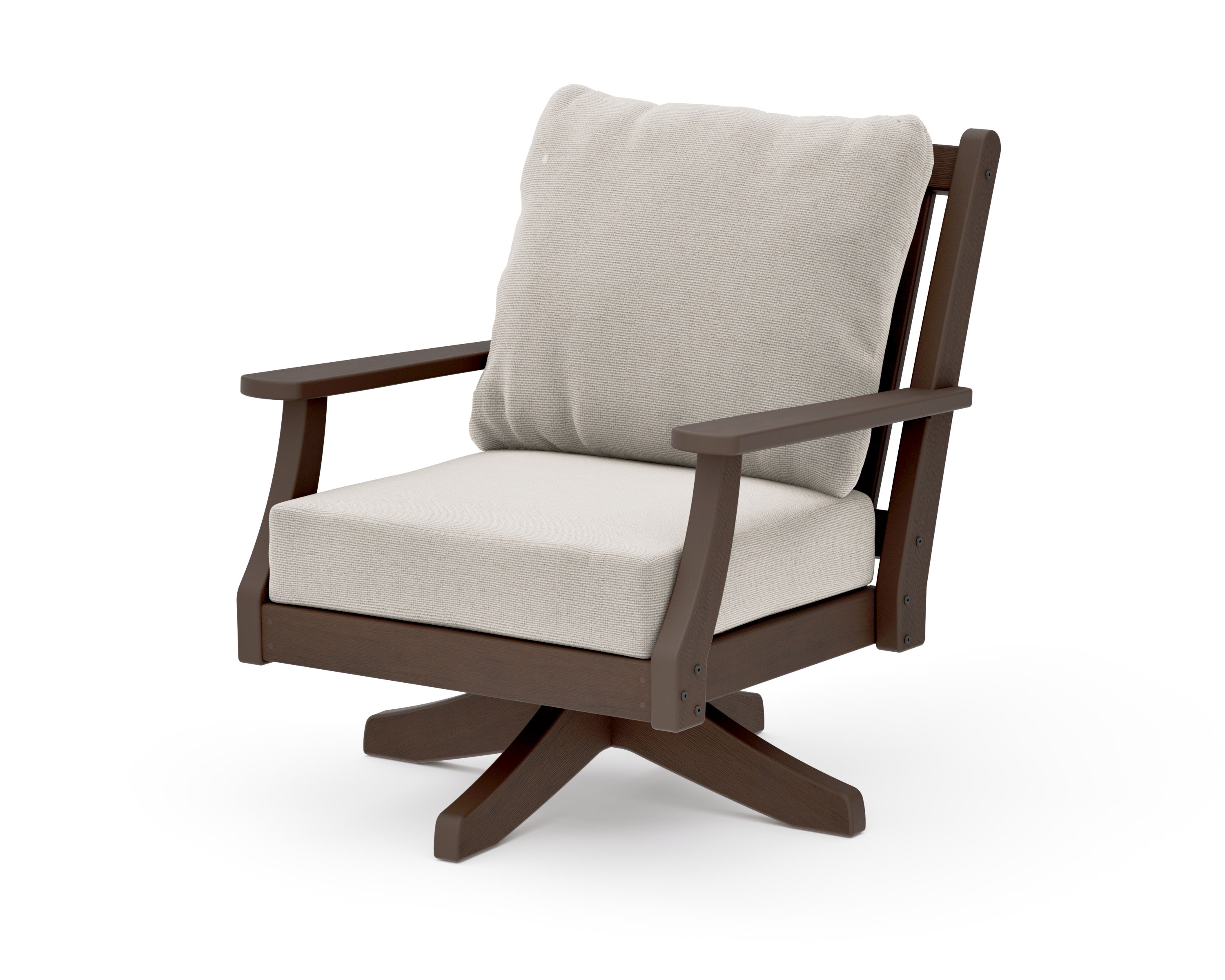 Wovendale Deep Seating Swivel Chair in Kona / Dune Burlap