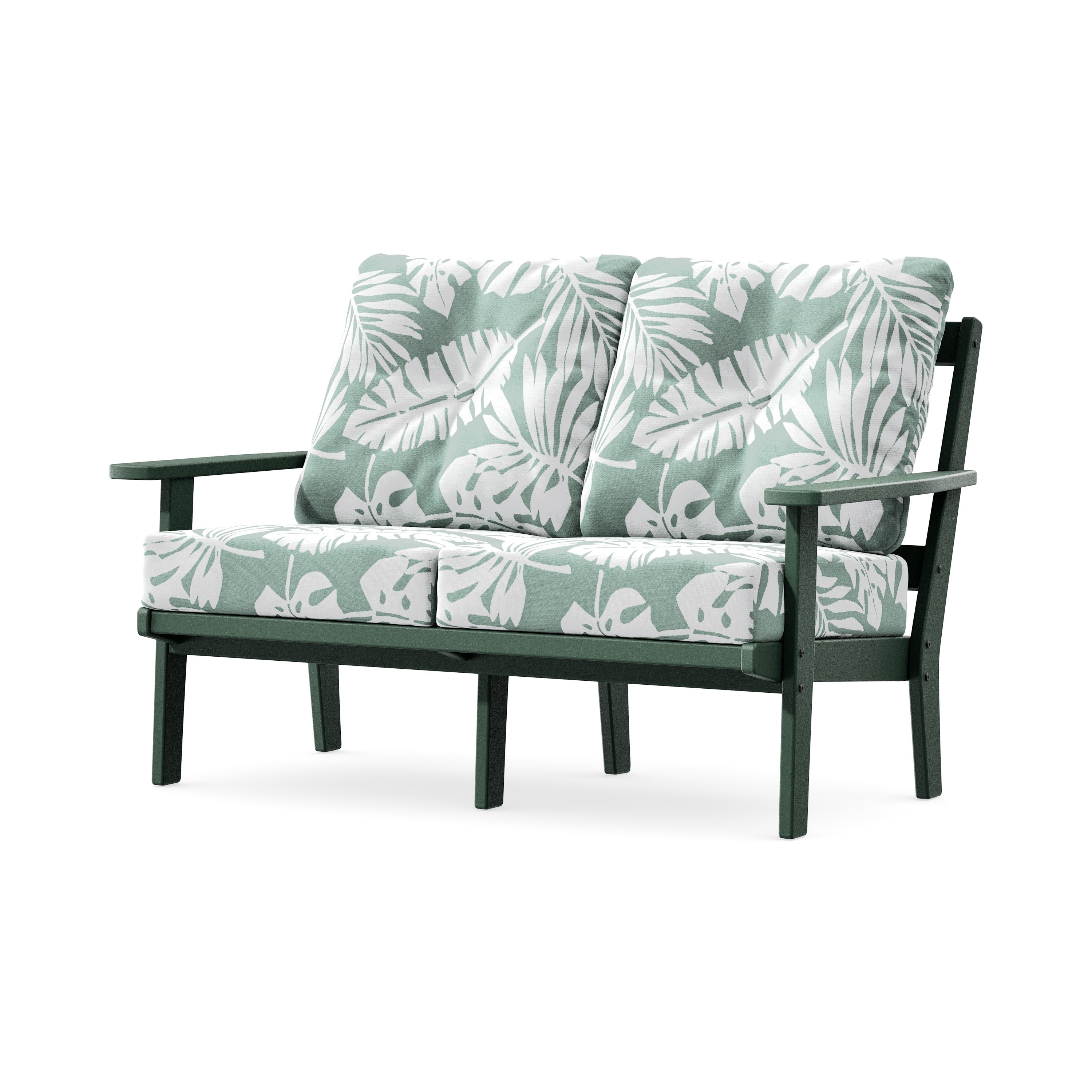 Prairie Deep SeatingLoveseat in Green / Leaf Glacier Spa