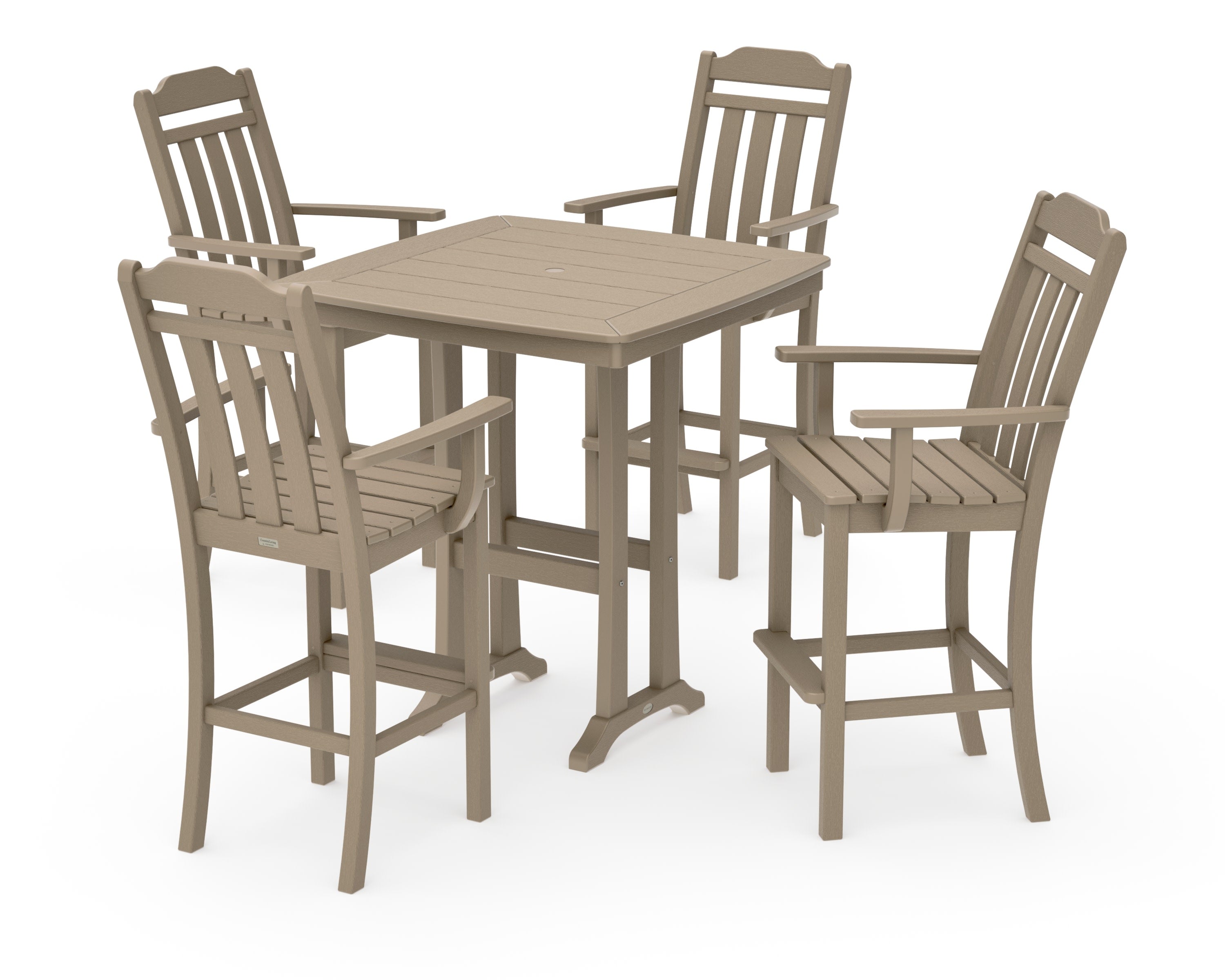 Cottage 5-Piece Bar Set with Trestle Legs in Vintage Sahara