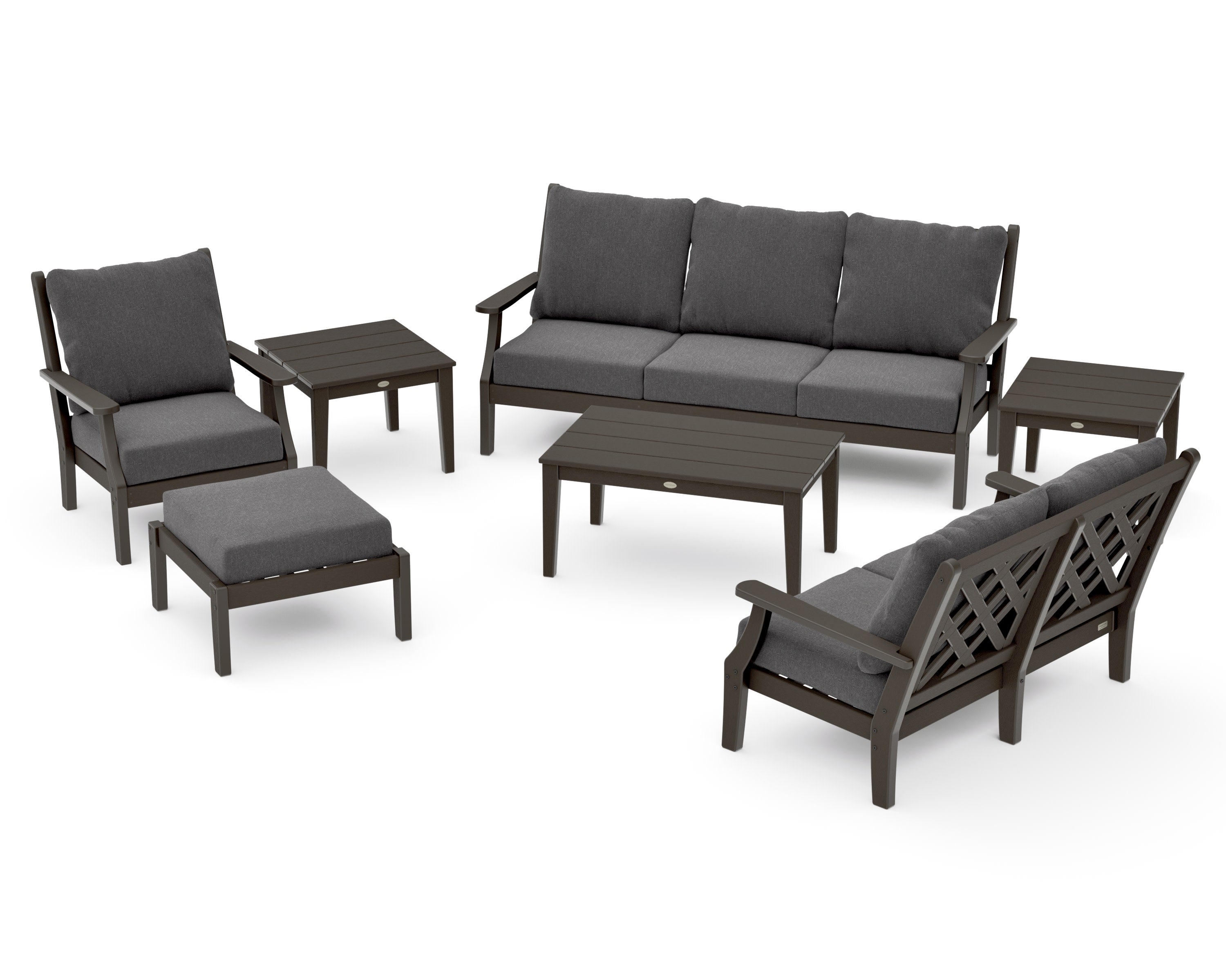 Wovendale 7-Piece Deep Seating Set in Vintage Coffee / Ash Charcoal