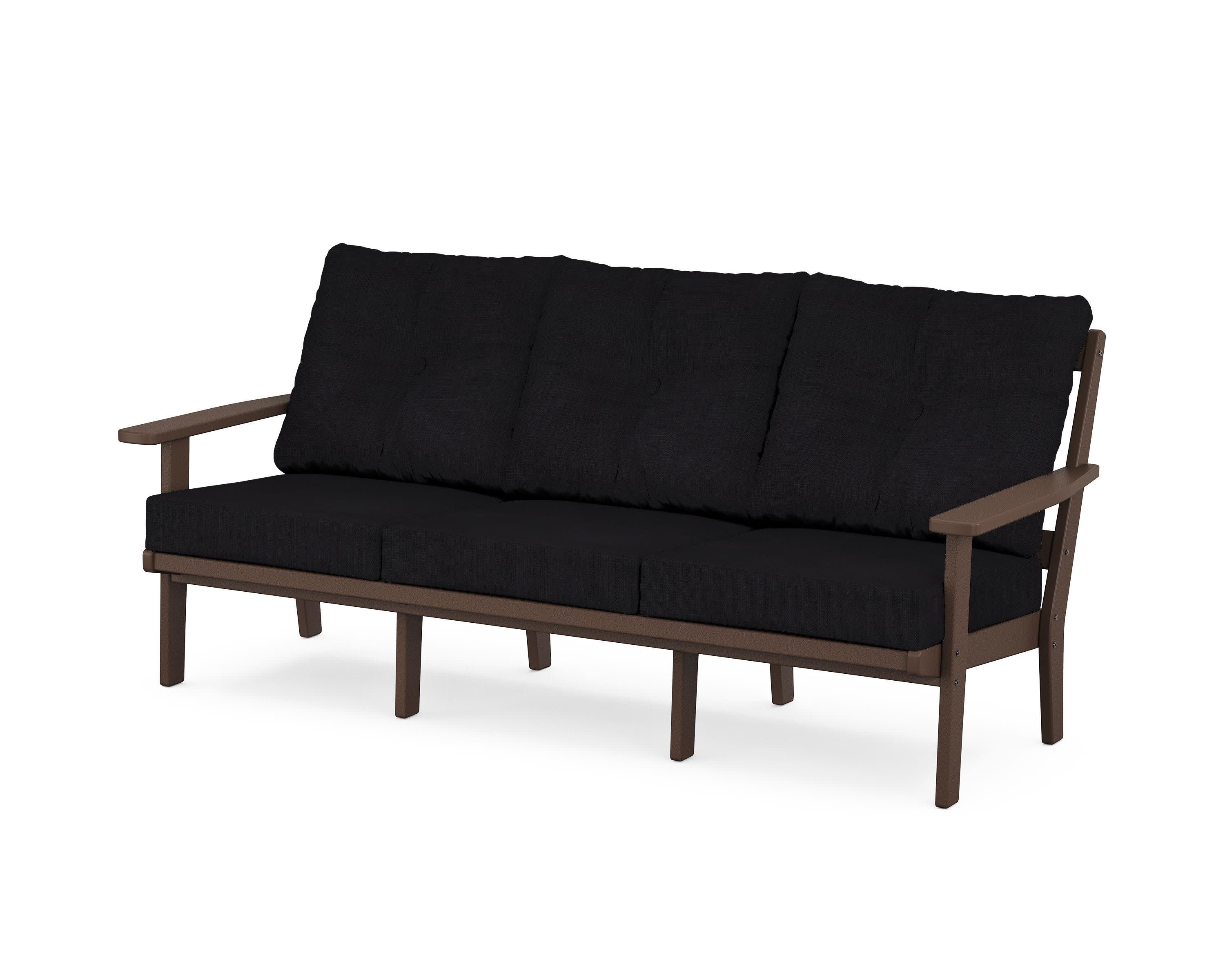 PrairieDeep Seating Sofa in Mahogany / Midnight Linen