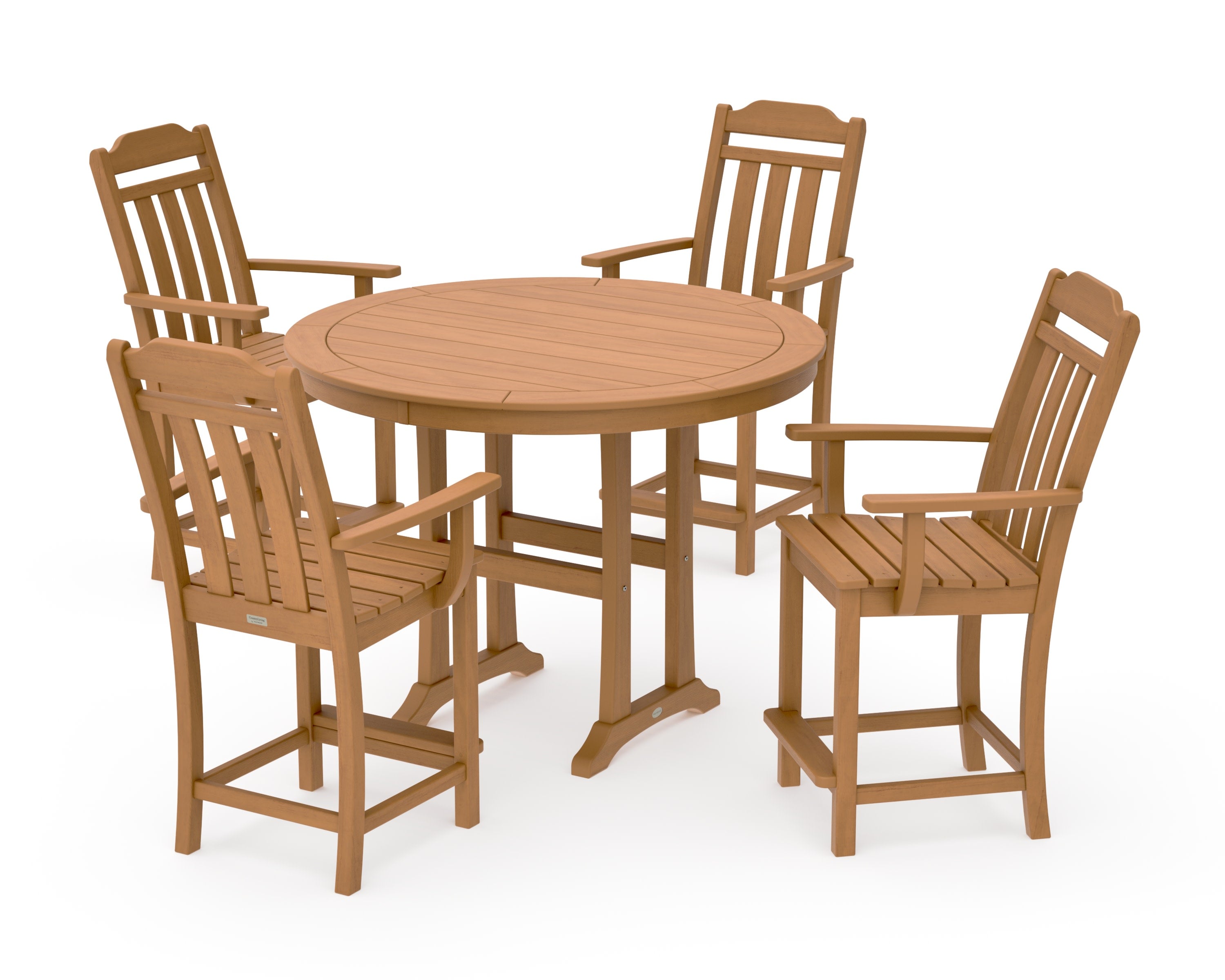 Cottage 5-Piece Round Counter Set in Natural
