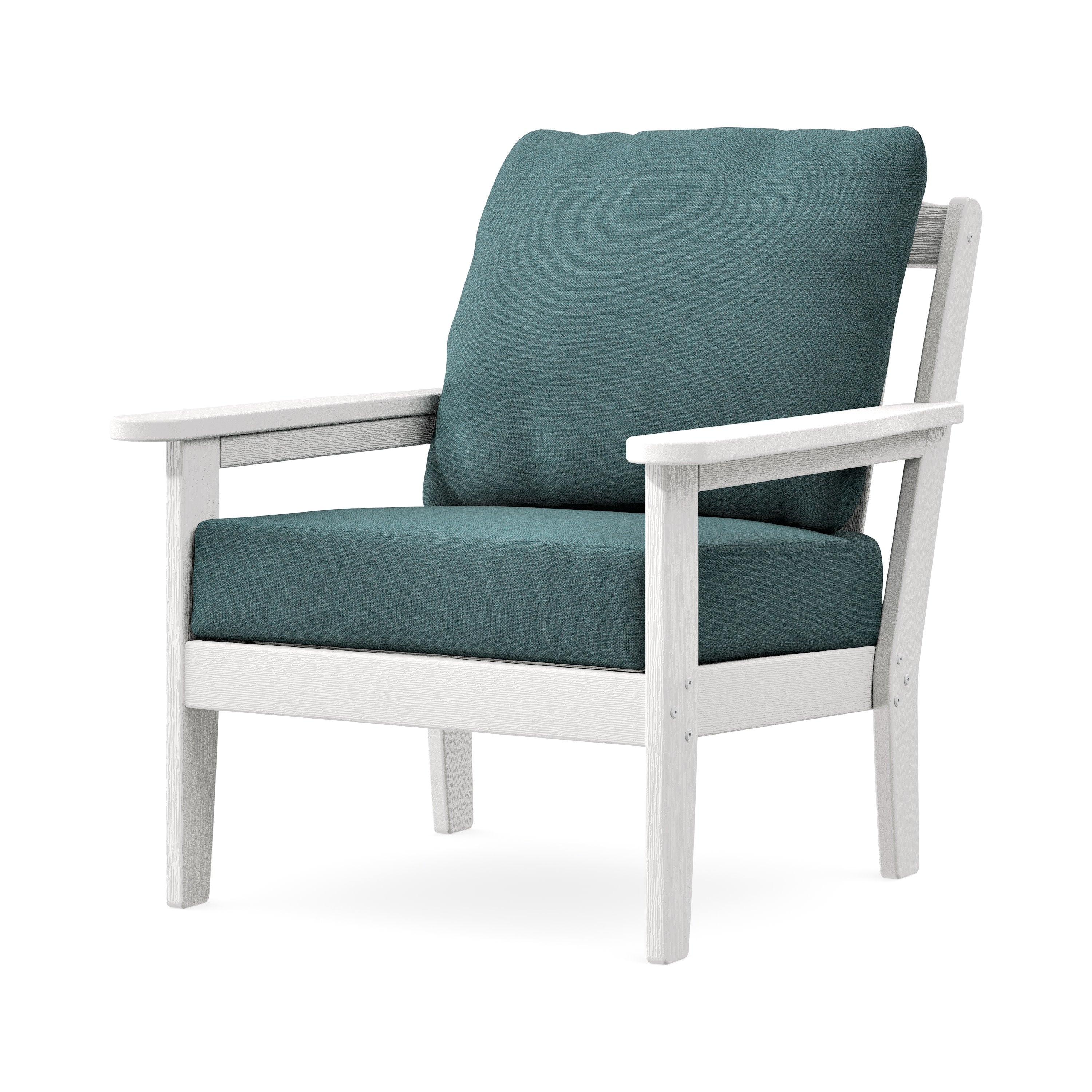Cottage Deep Seating Chair in Vintage White / Ocean Teal