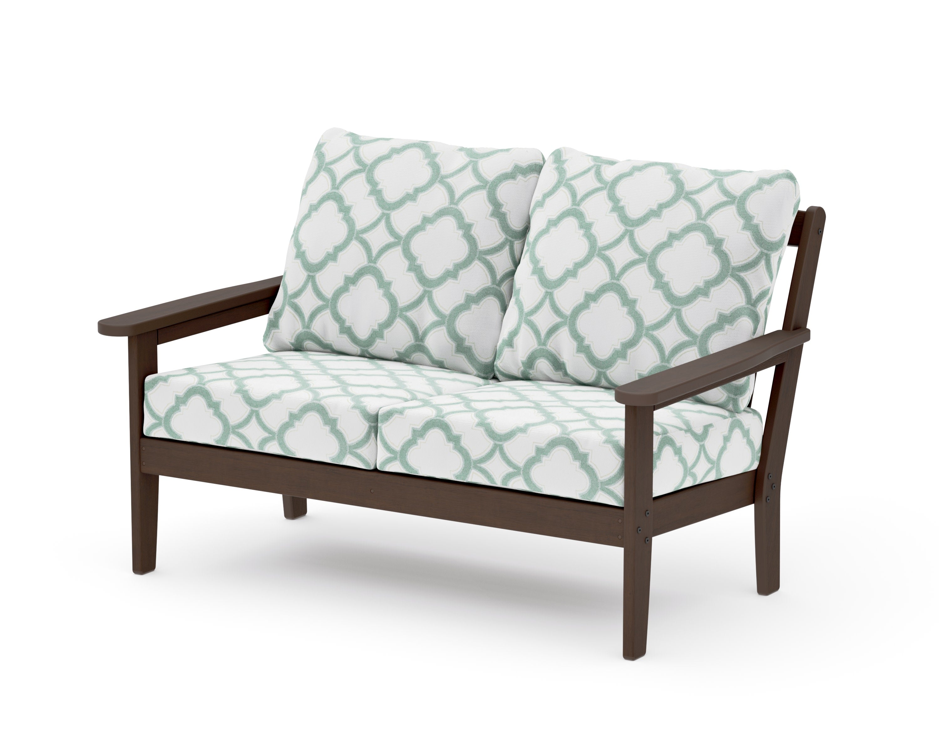 Cottage Deep Seating Loveseat in Kona / Trellis Glacier Spa