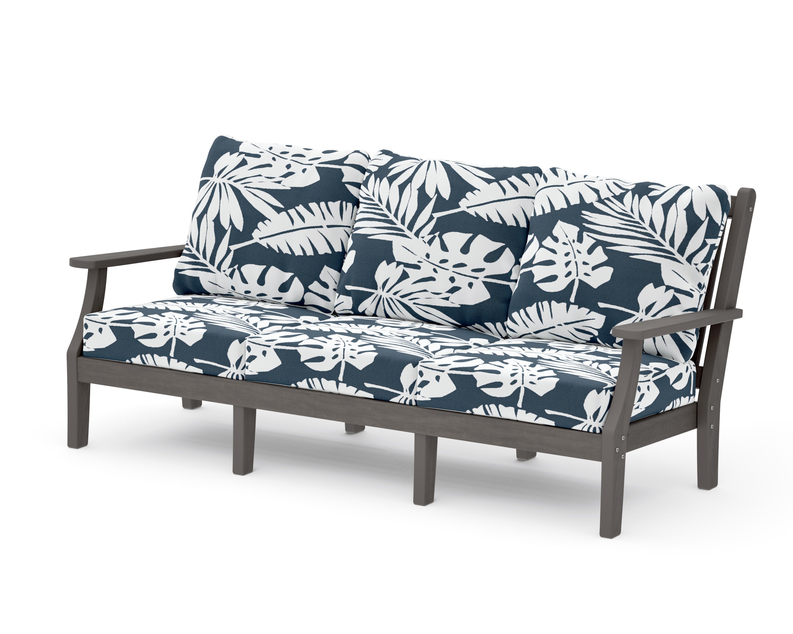 Wovendale Deep Seating Sofa in Driftwood / Leaf Marine Indigo